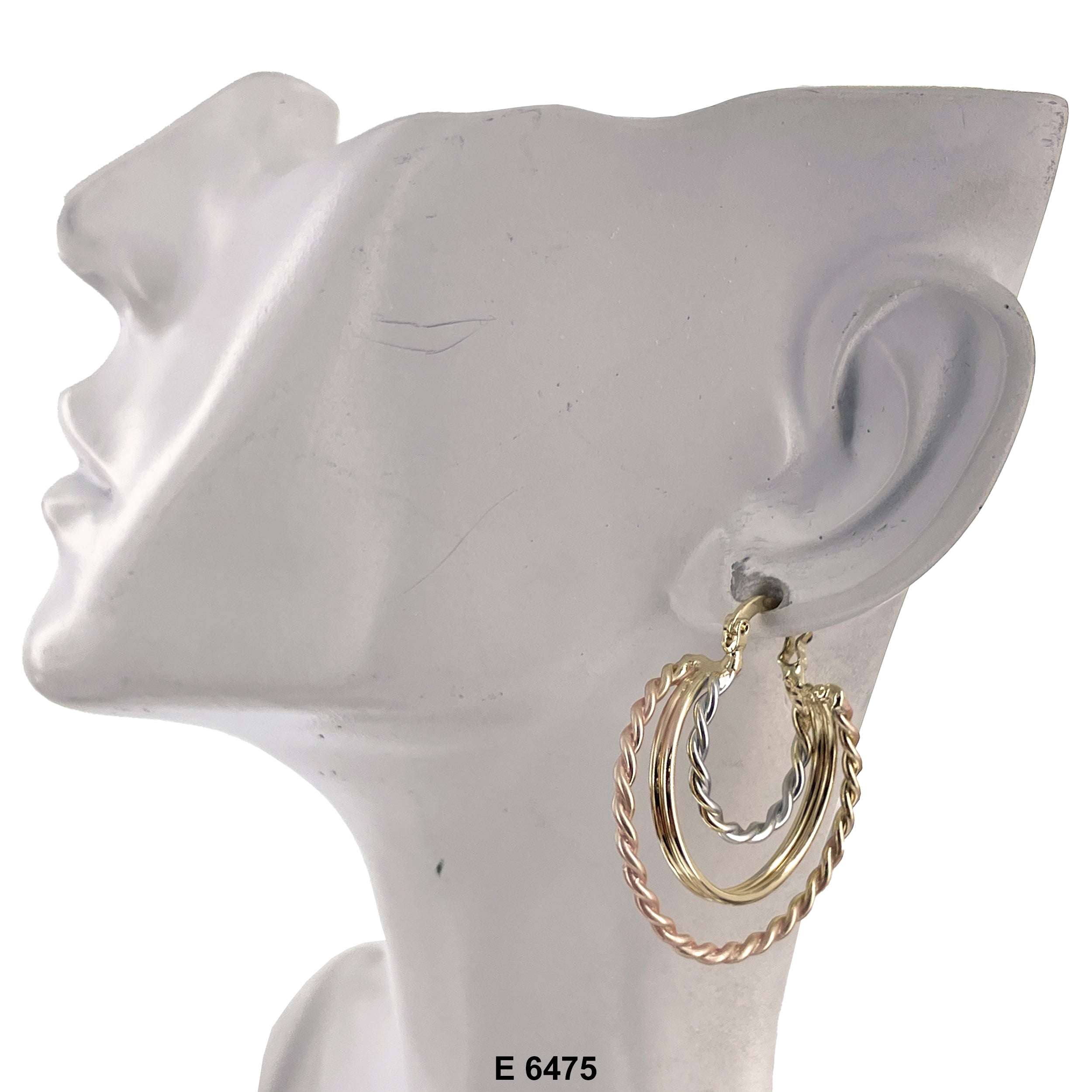 Engraved Design Hoop Earring E 6475