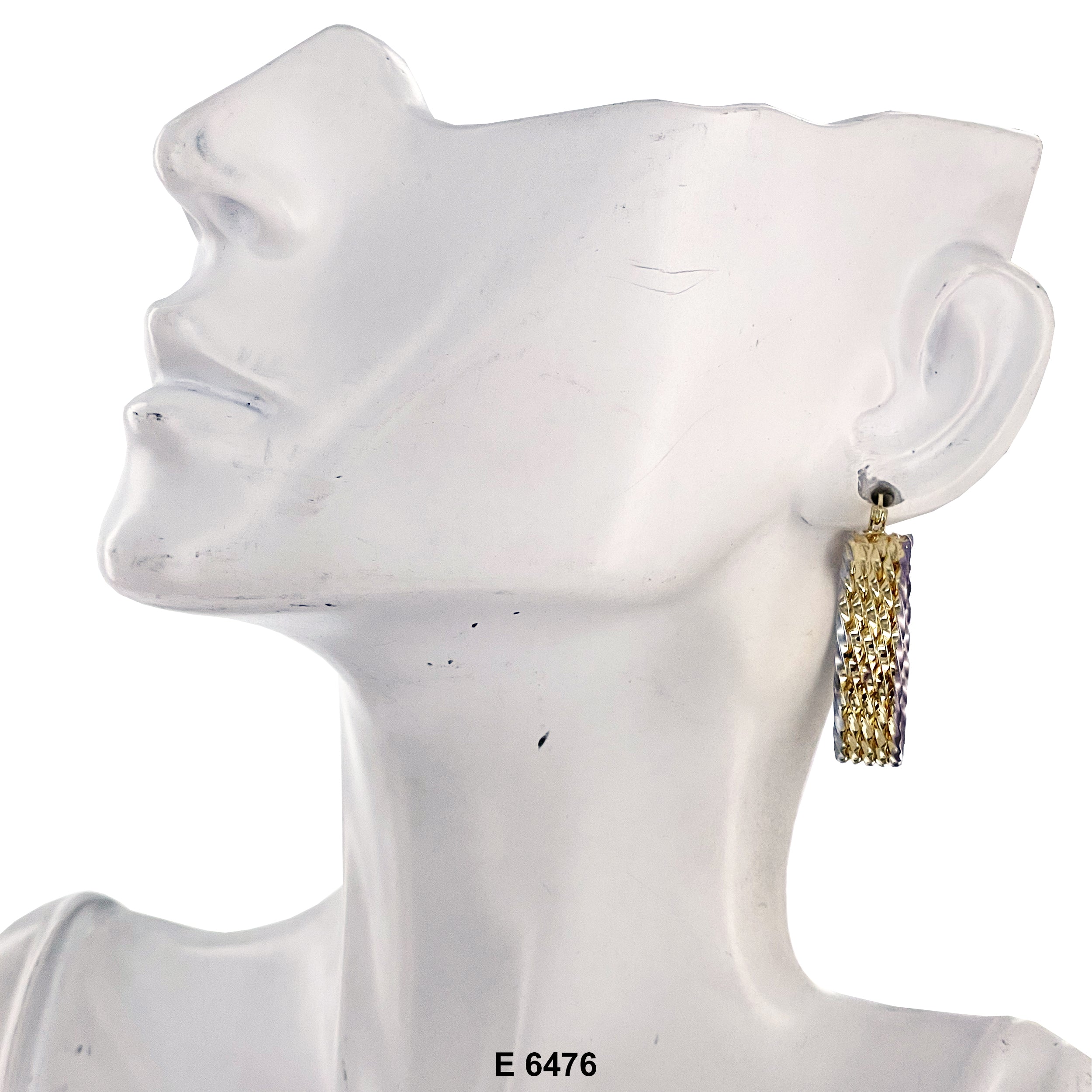 Engraved Design Hoop Earring E 6476