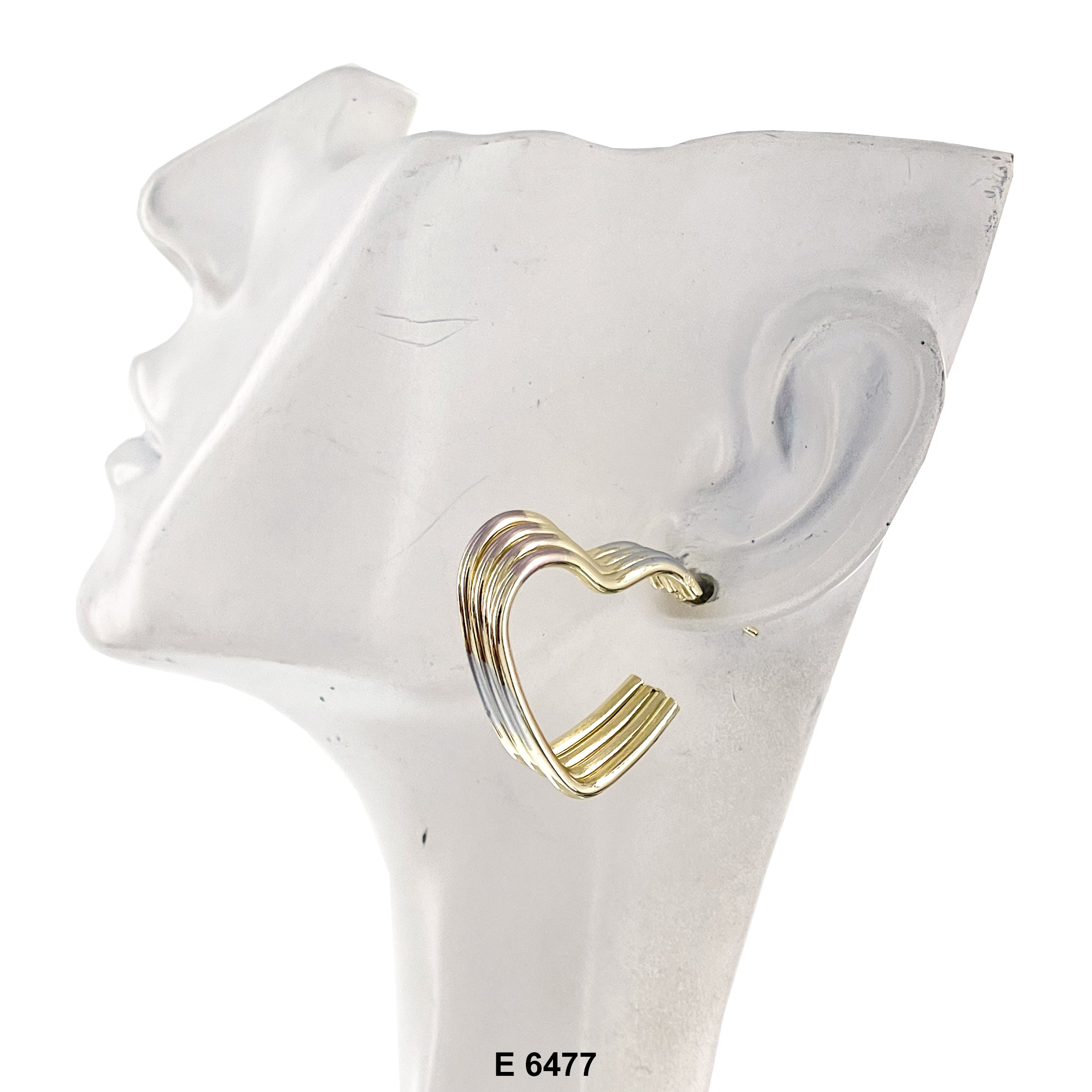 Engraved Design Hoop Earring E 6477