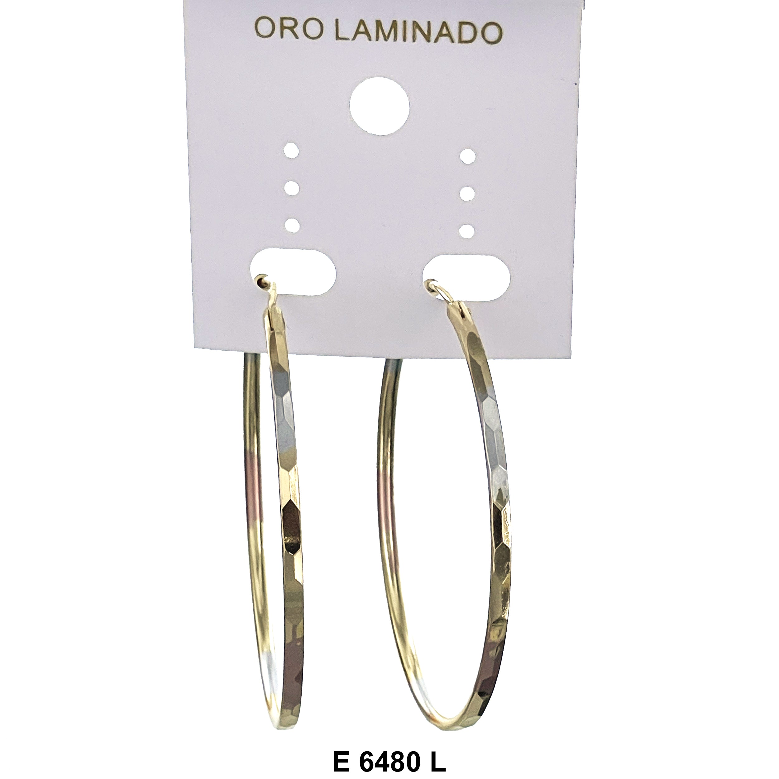 Engraved Design Hoop Earrings E 6480 L