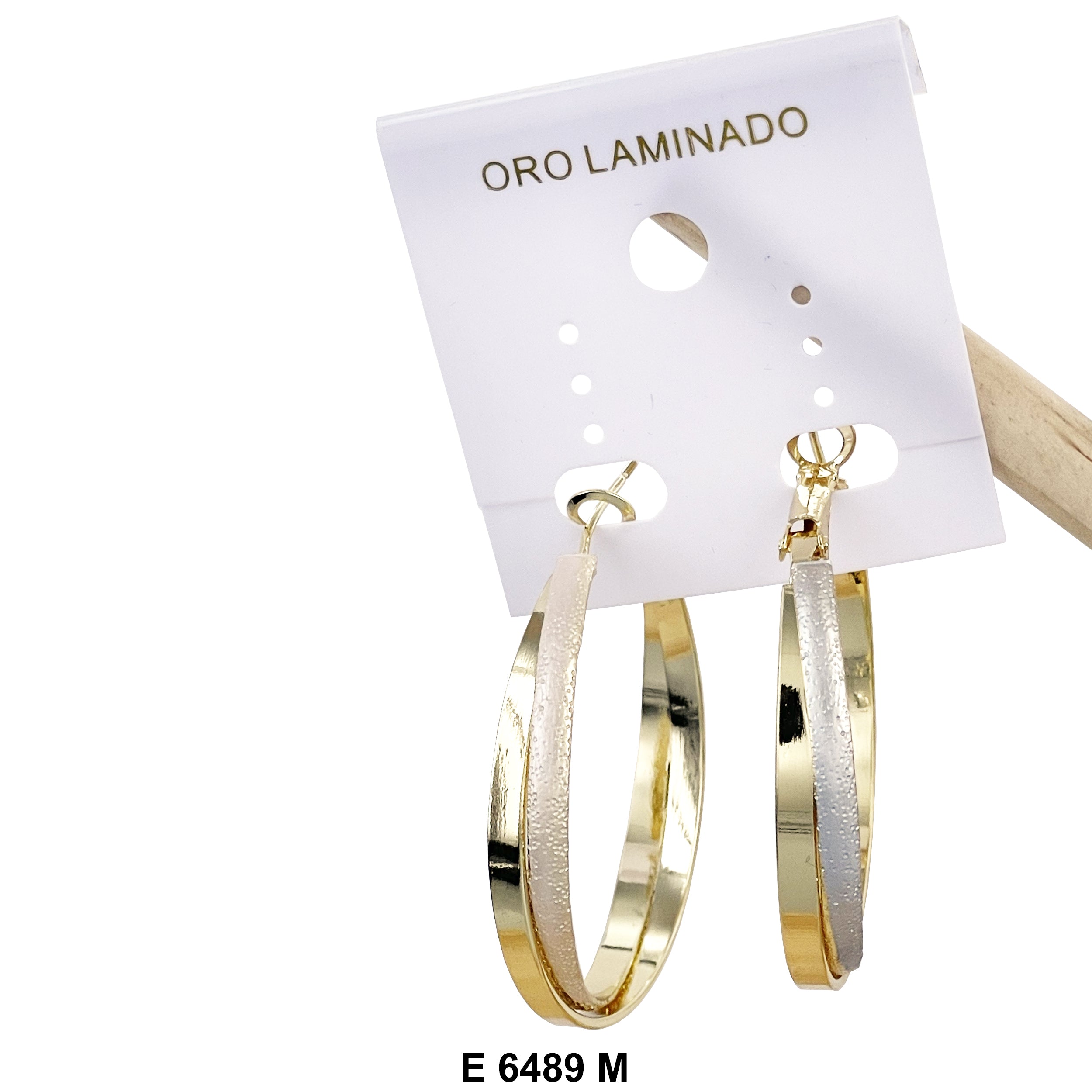 Engraved Design Hoop Earrings E 6489 M