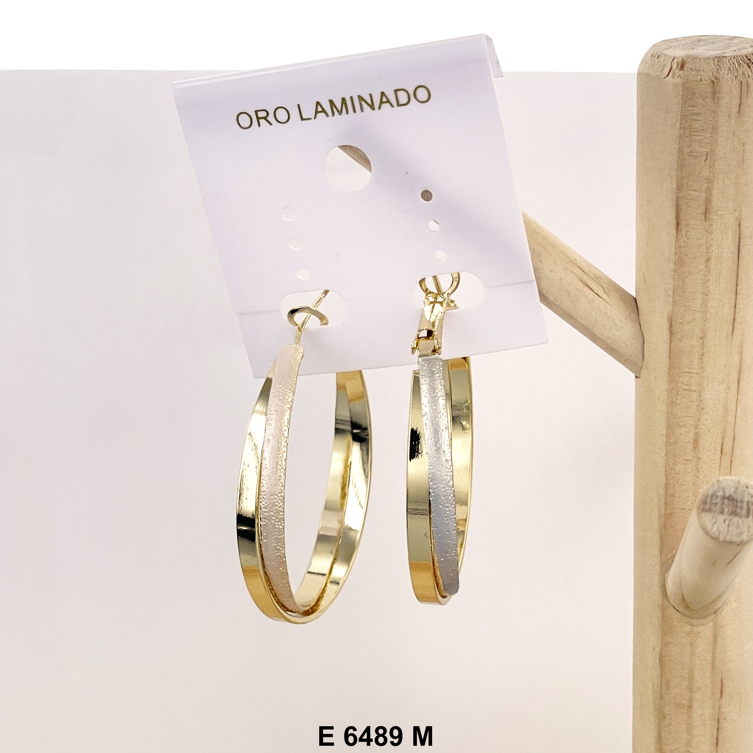 Engraved Design Hoop Earrings E 6489 M