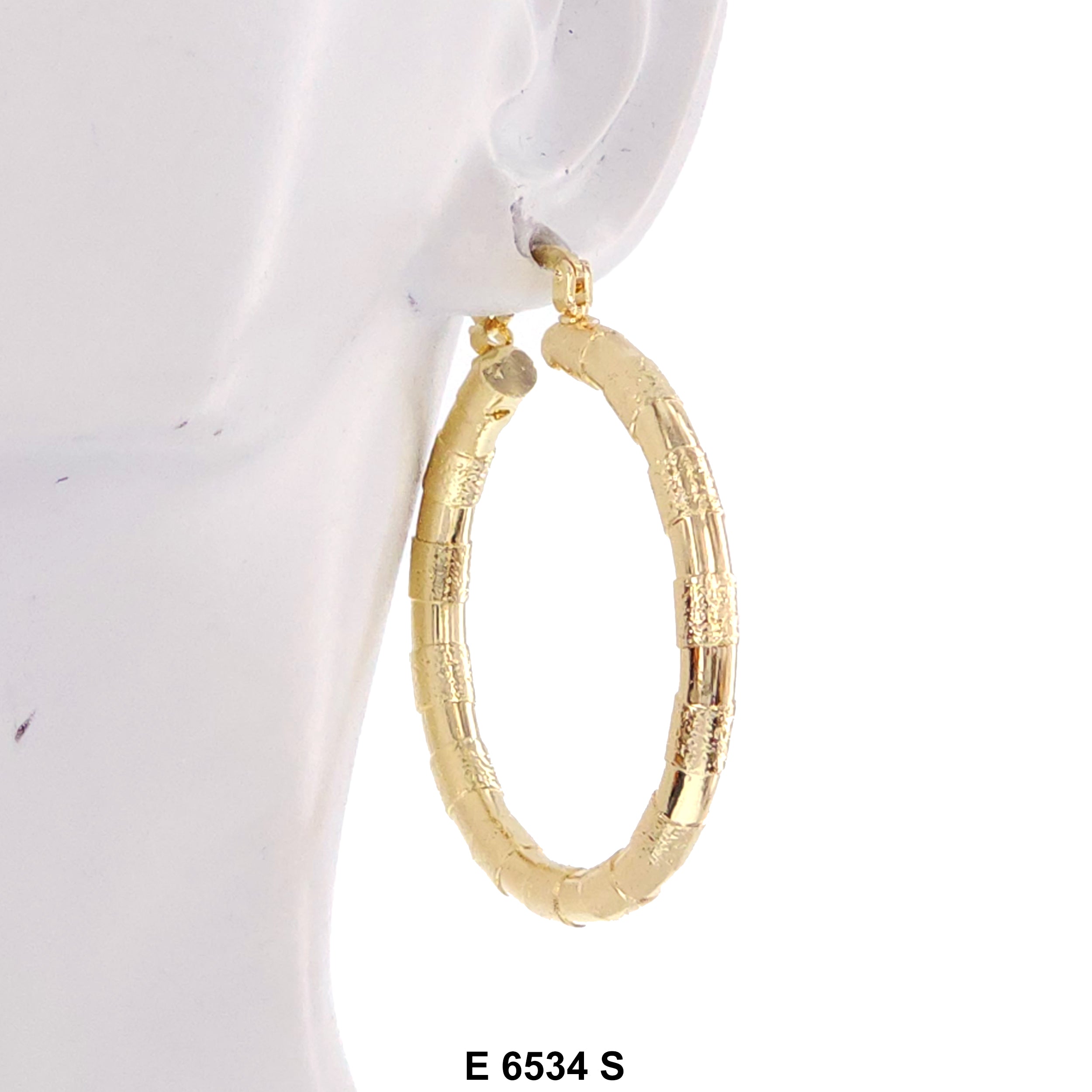 Engraved Design Hoop Earrings E 6534 – Kaashusa