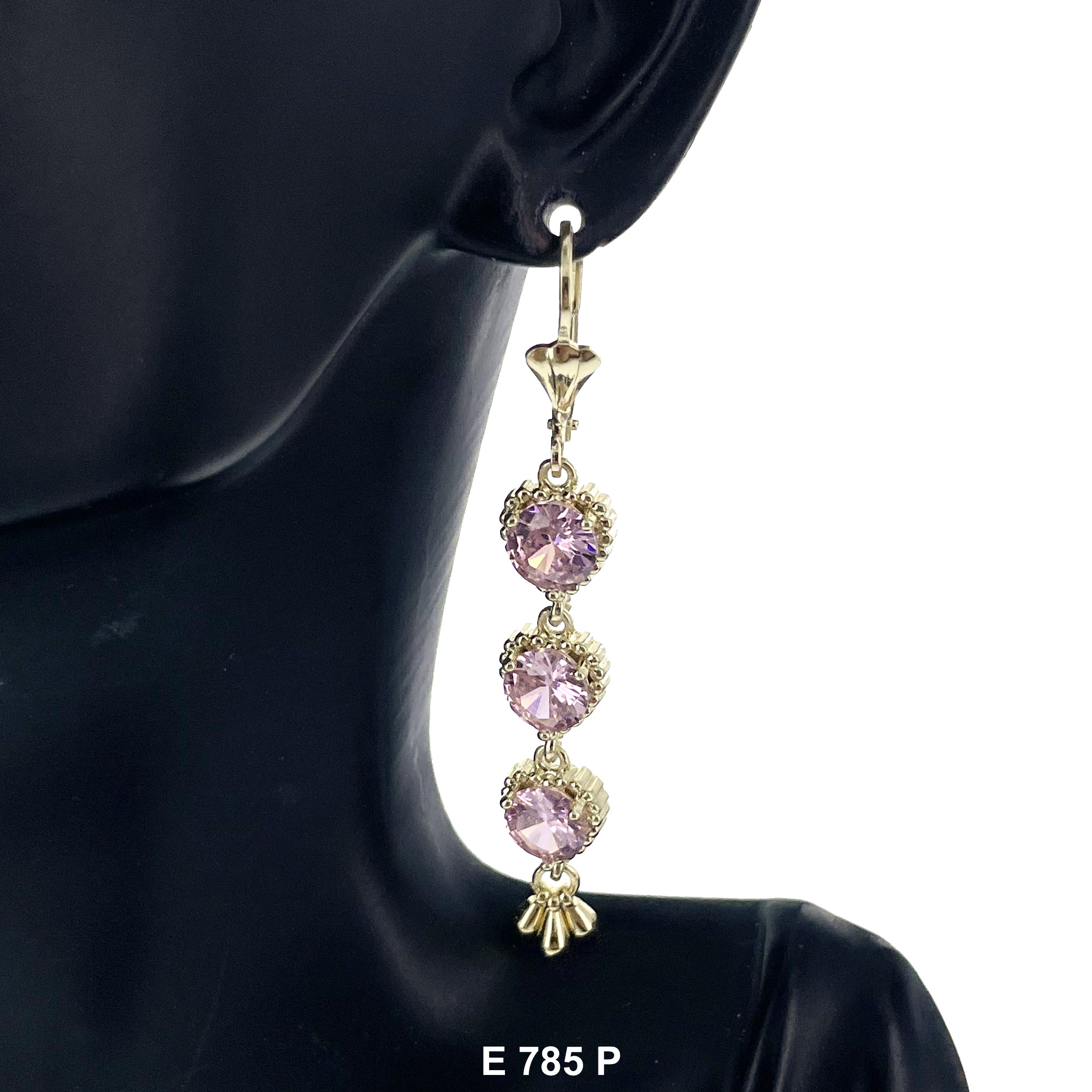 Duck Paw Butterfly Stoned Long Earrings E 785 P