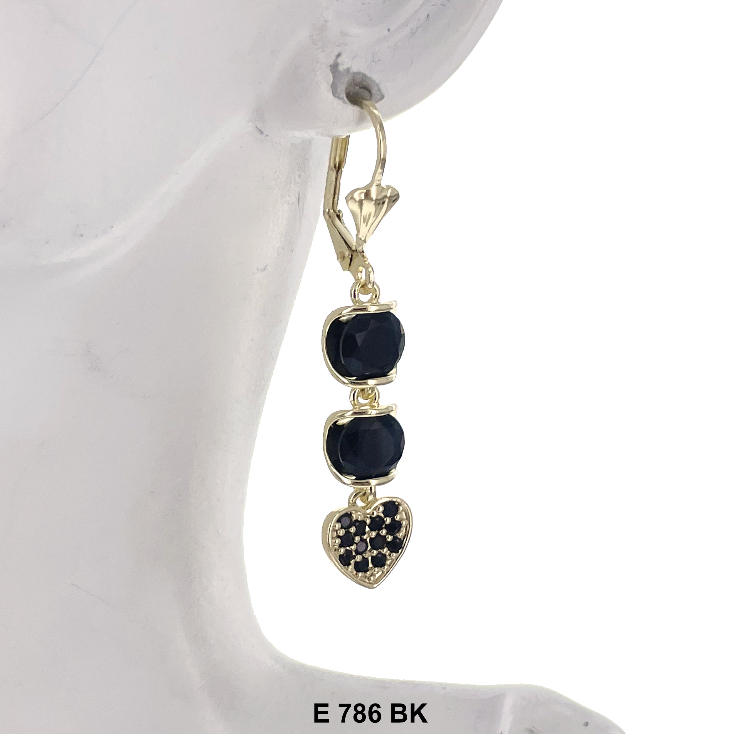 Duck Paw Butterfly Stoned Long Earrings E 786 BK