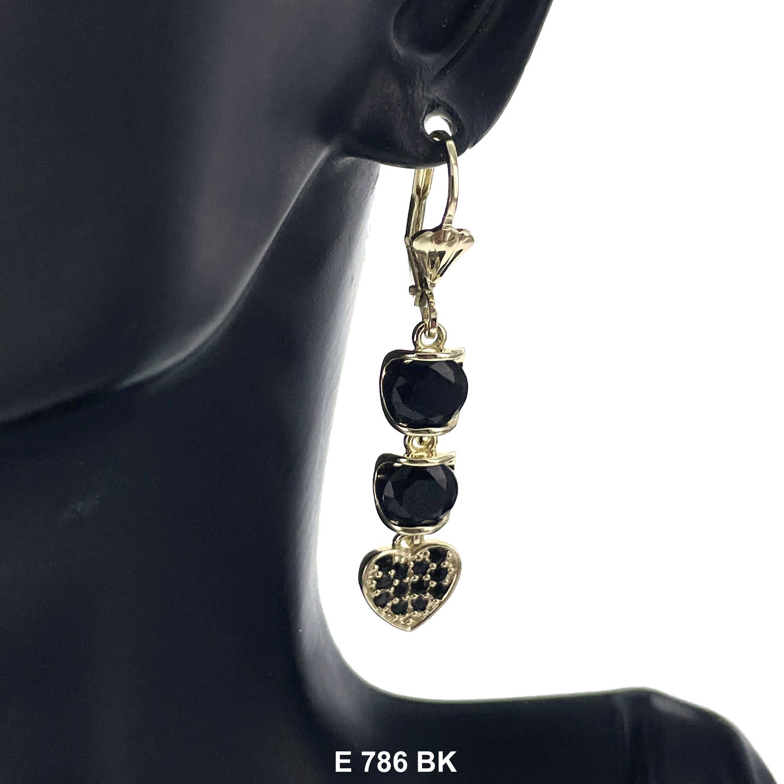 Duck Paw Butterfly Stoned Long Earrings E 786 BK