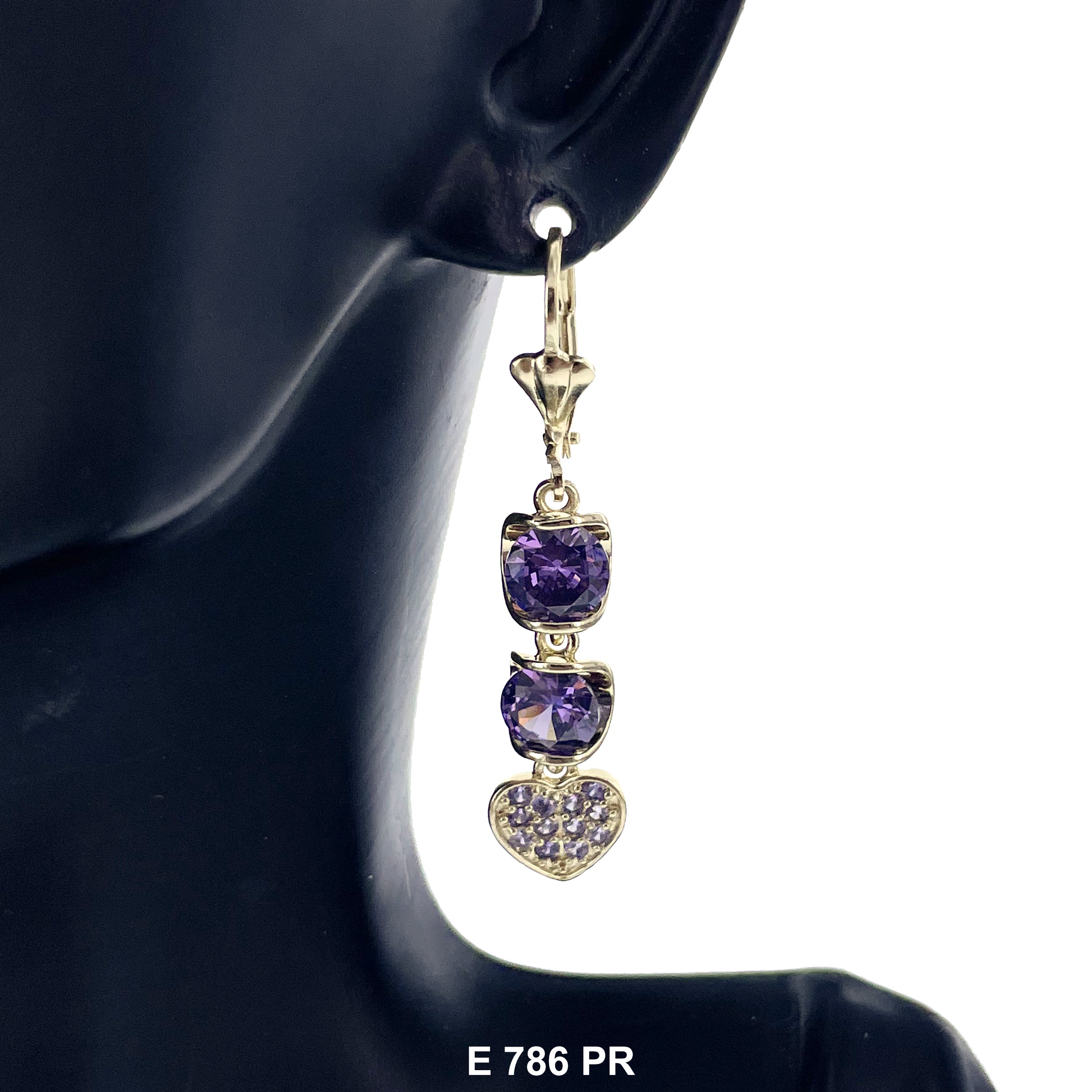 Duck Paw Butterfly Stoned Long Earrings E 786 PR