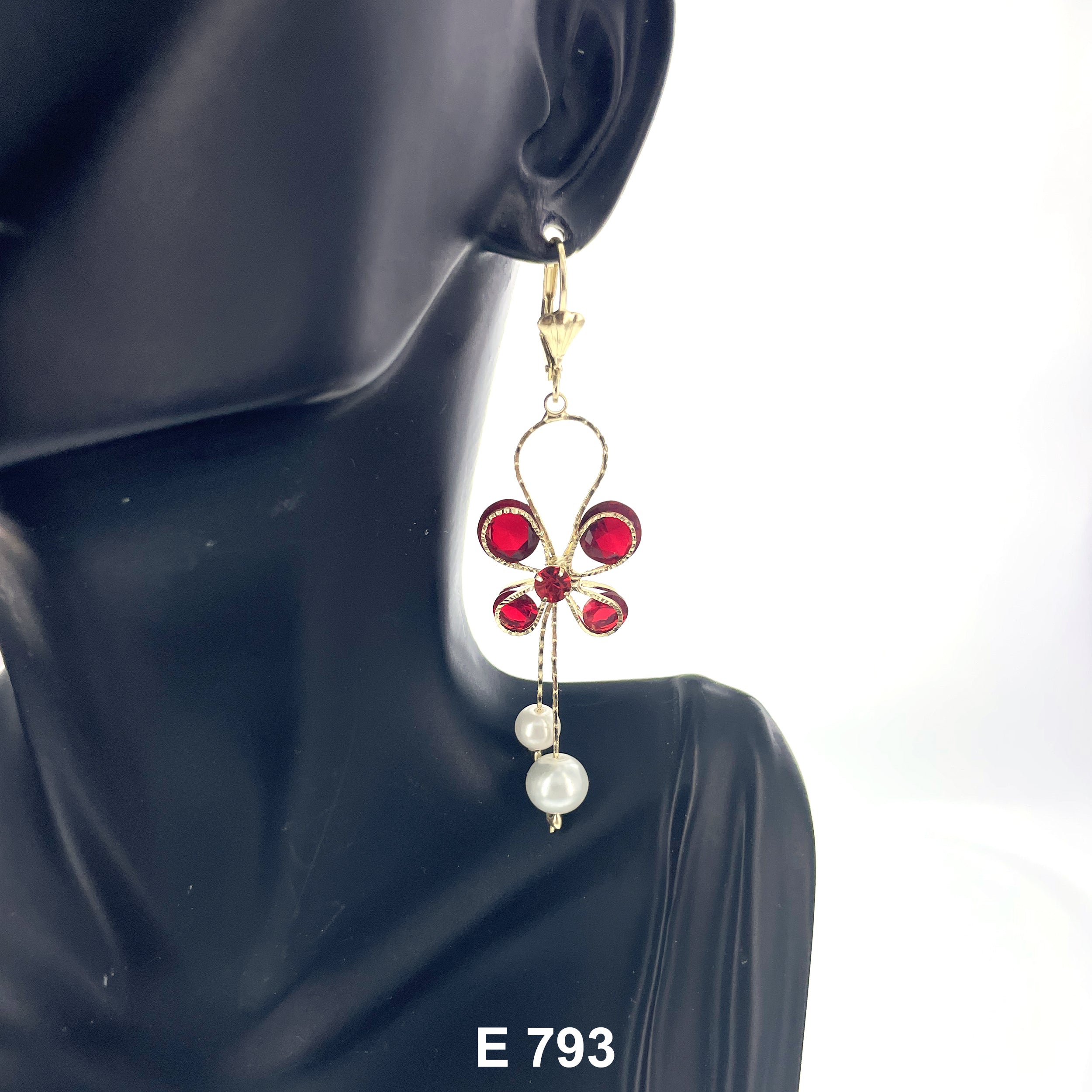 Duck Paw Butterfly Pearl Stoned Earring E 793