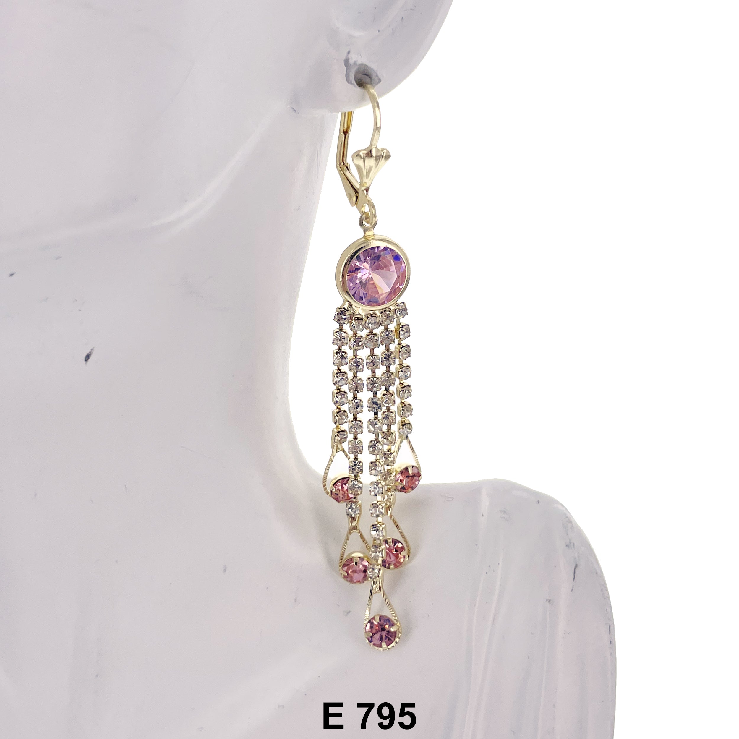 Duck Paw Full Stoned Long Earring E 795