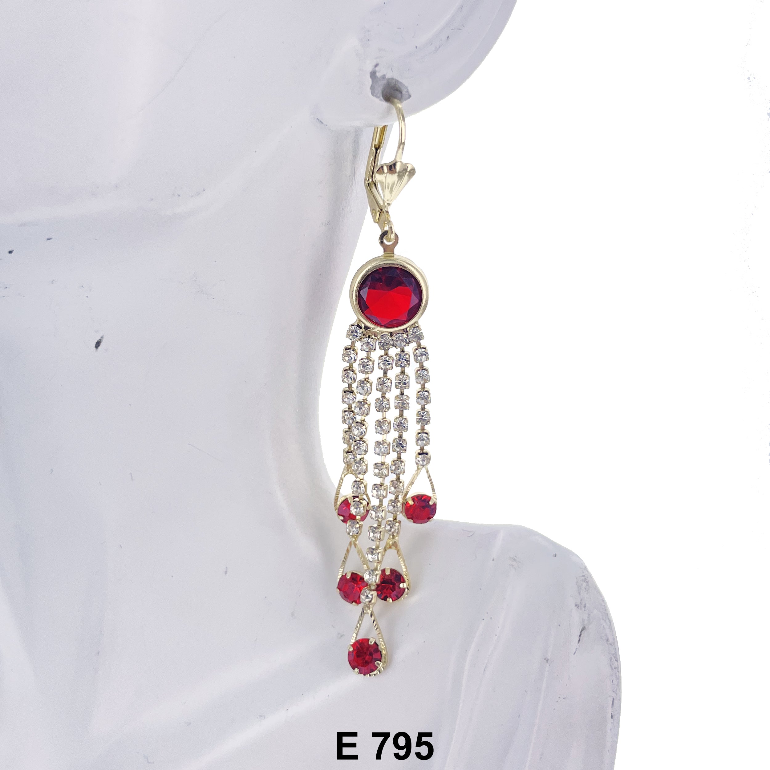 Duck Paw Full Stoned Long Earring E 795