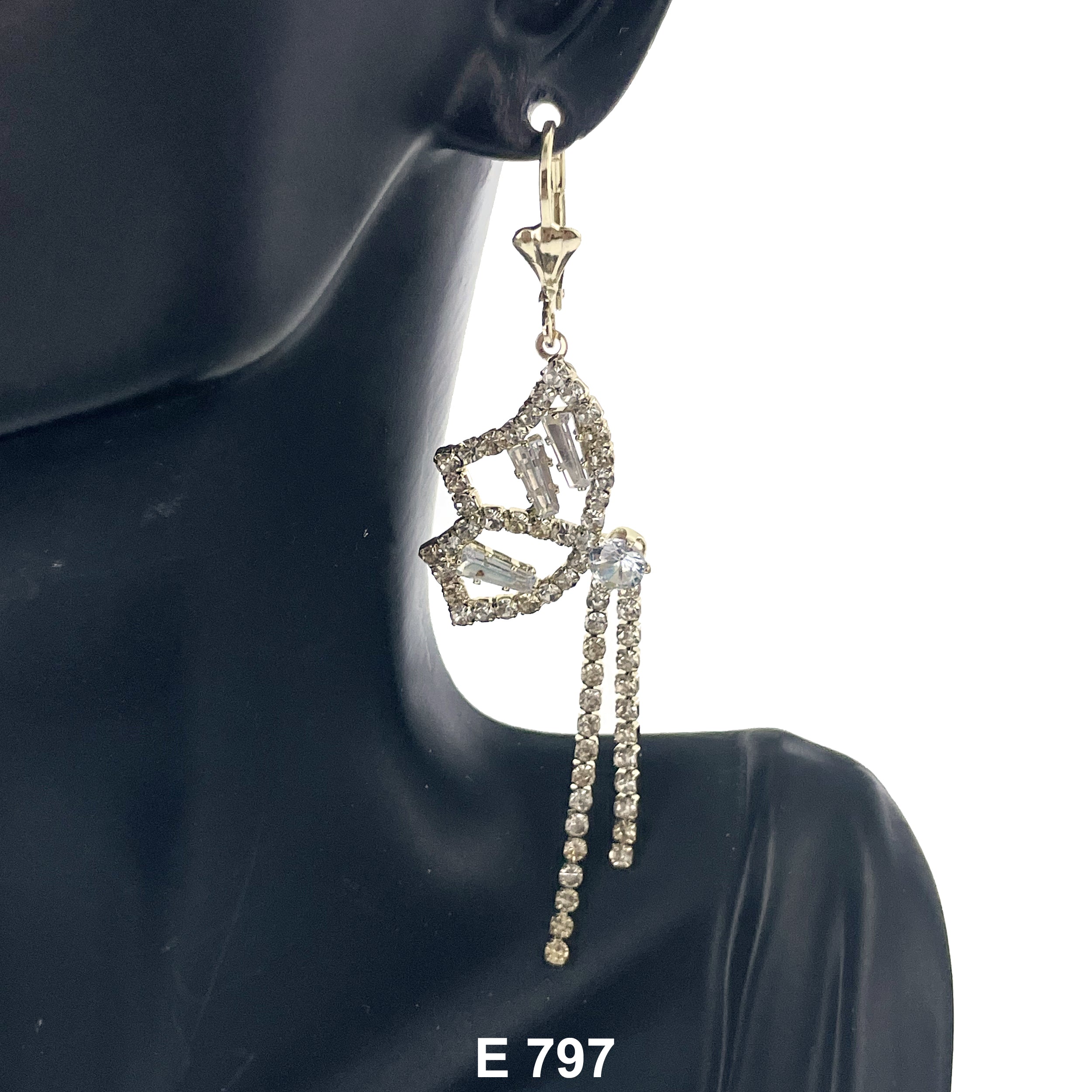 Duck Paw Butterfly Full Stoned Earring E 797