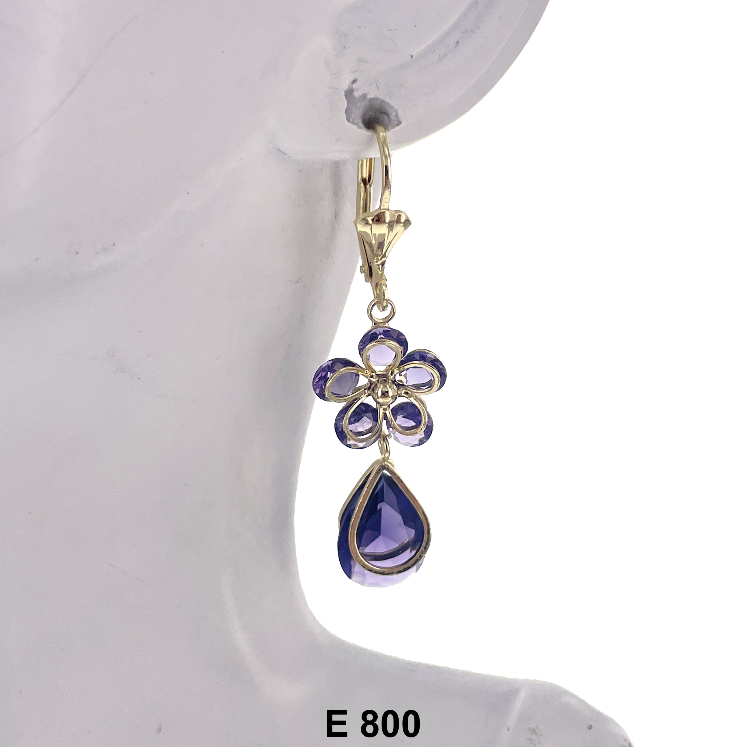 Duck Paw Flower Tears Of Joy Stoned Earring E 800