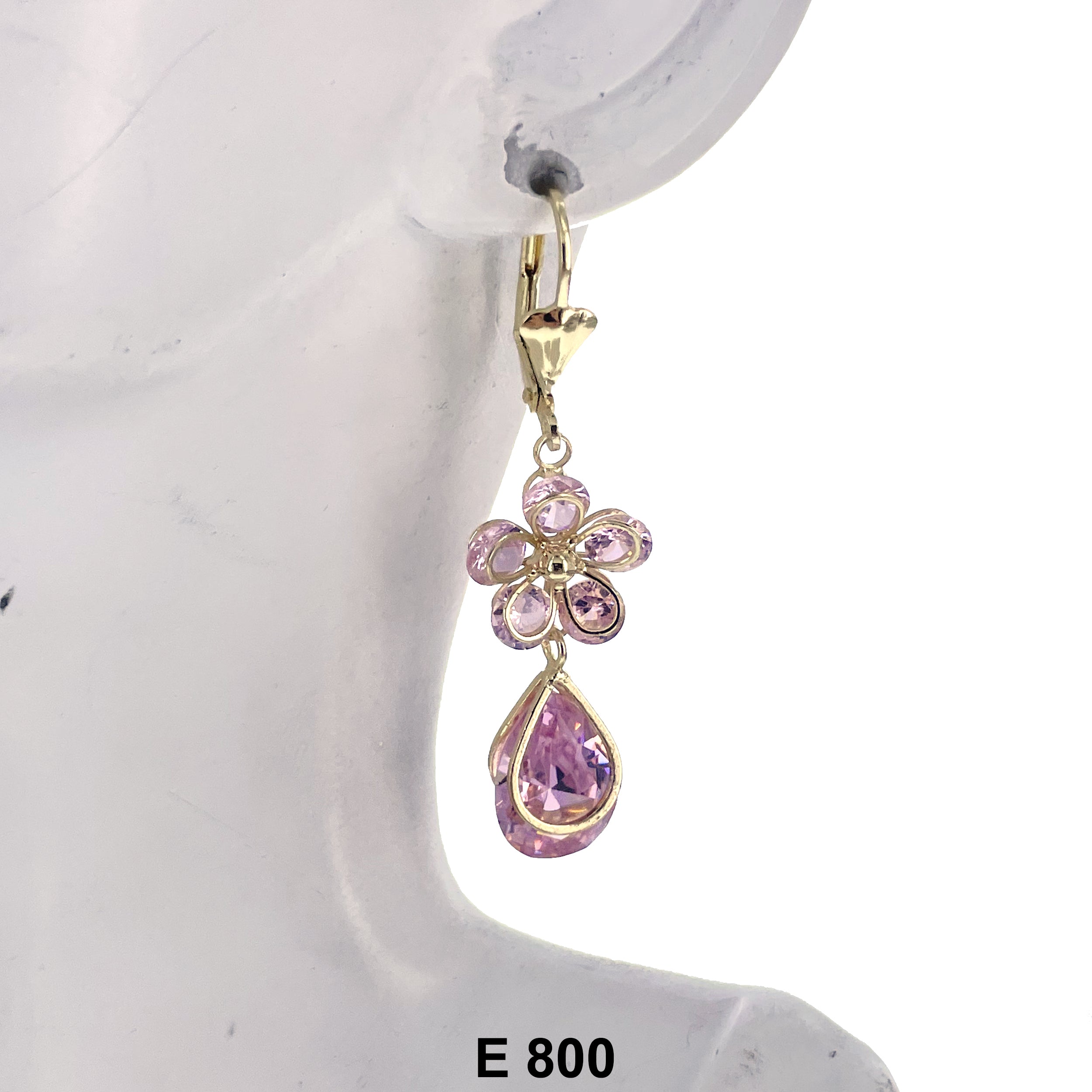 Duck Paw Flower Tears Of Joy Stoned Earring E 800