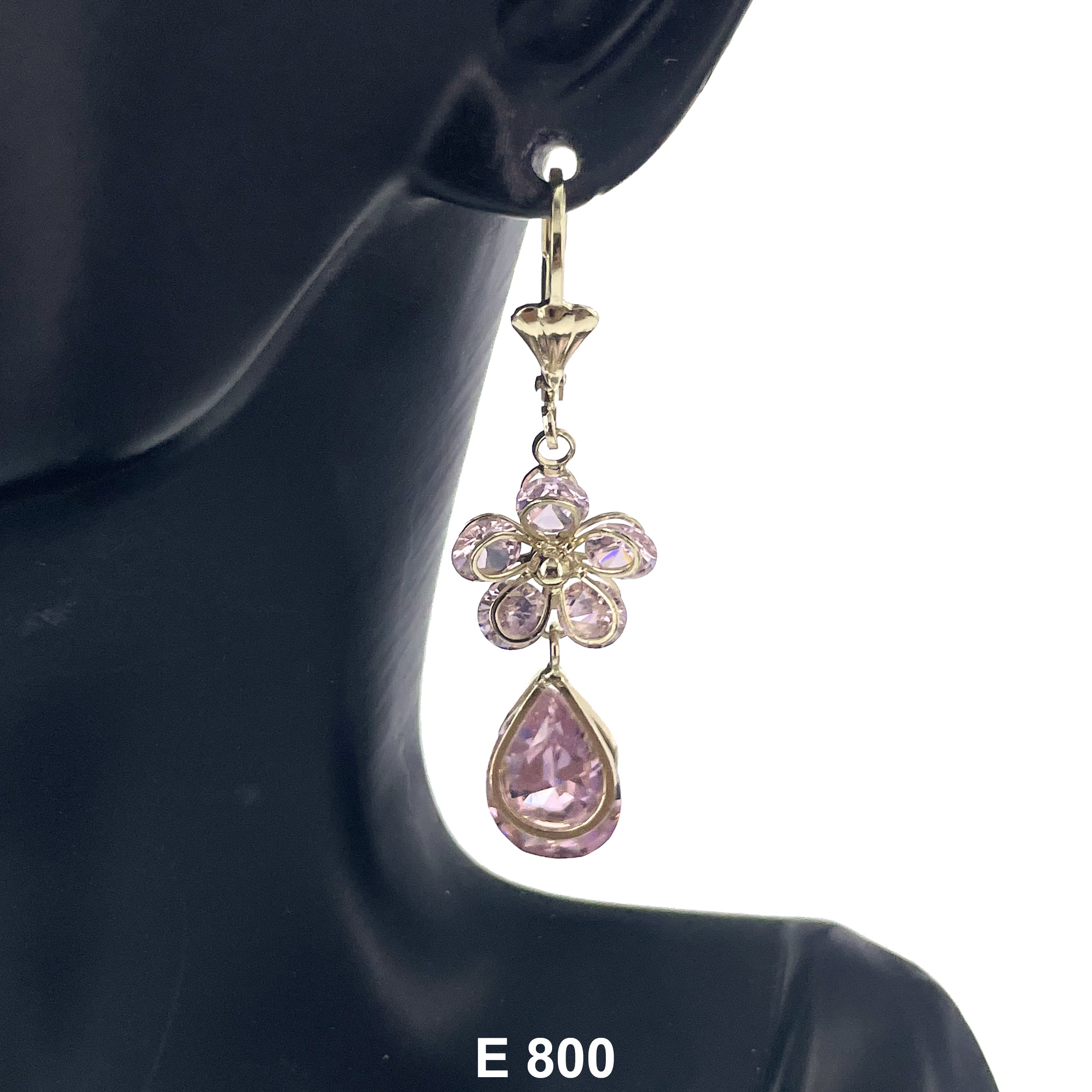 Duck Paw Flower Tears Of Joy Stoned Earring E 800