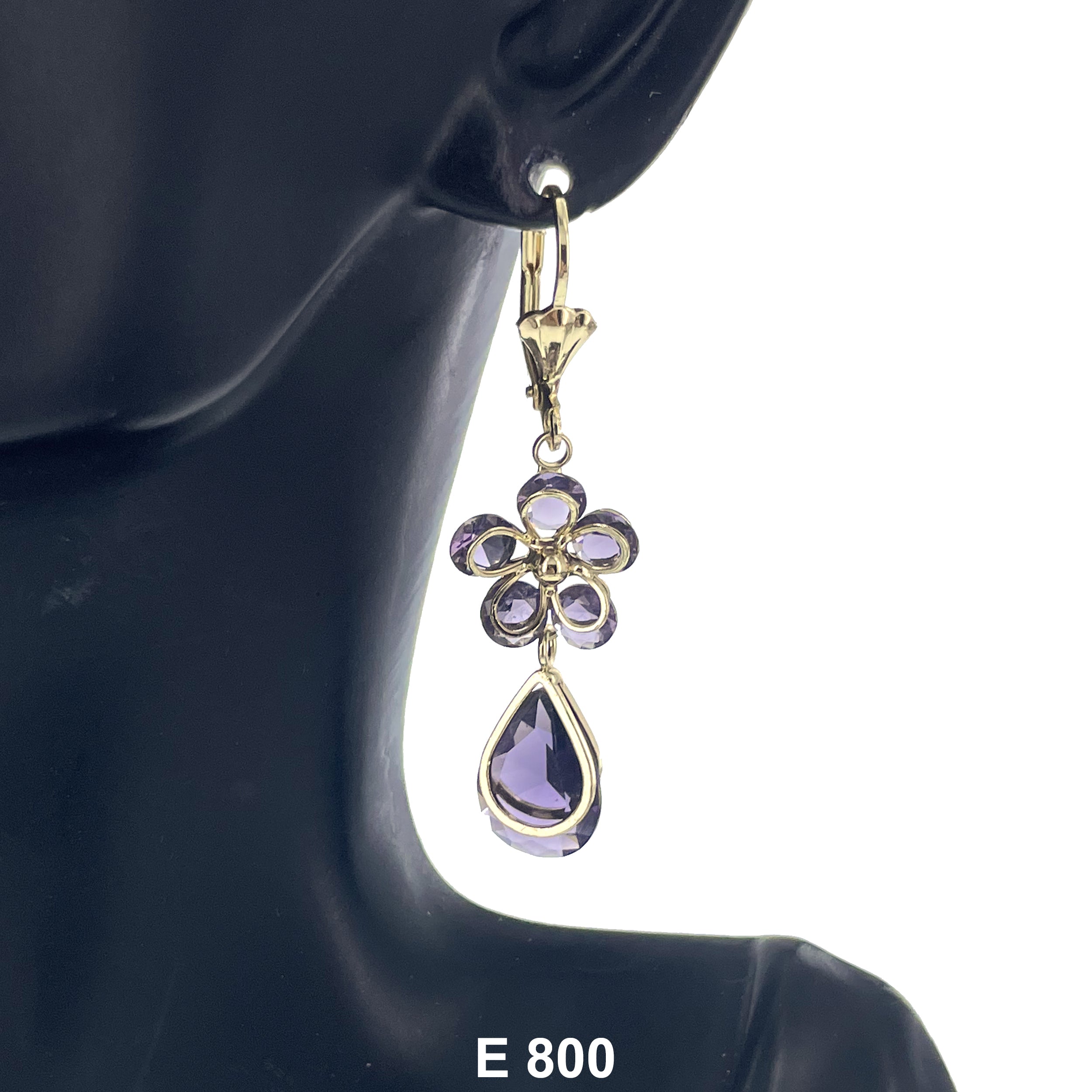 Duck Paw Flower Tears Of Joy Stoned Earring E 800