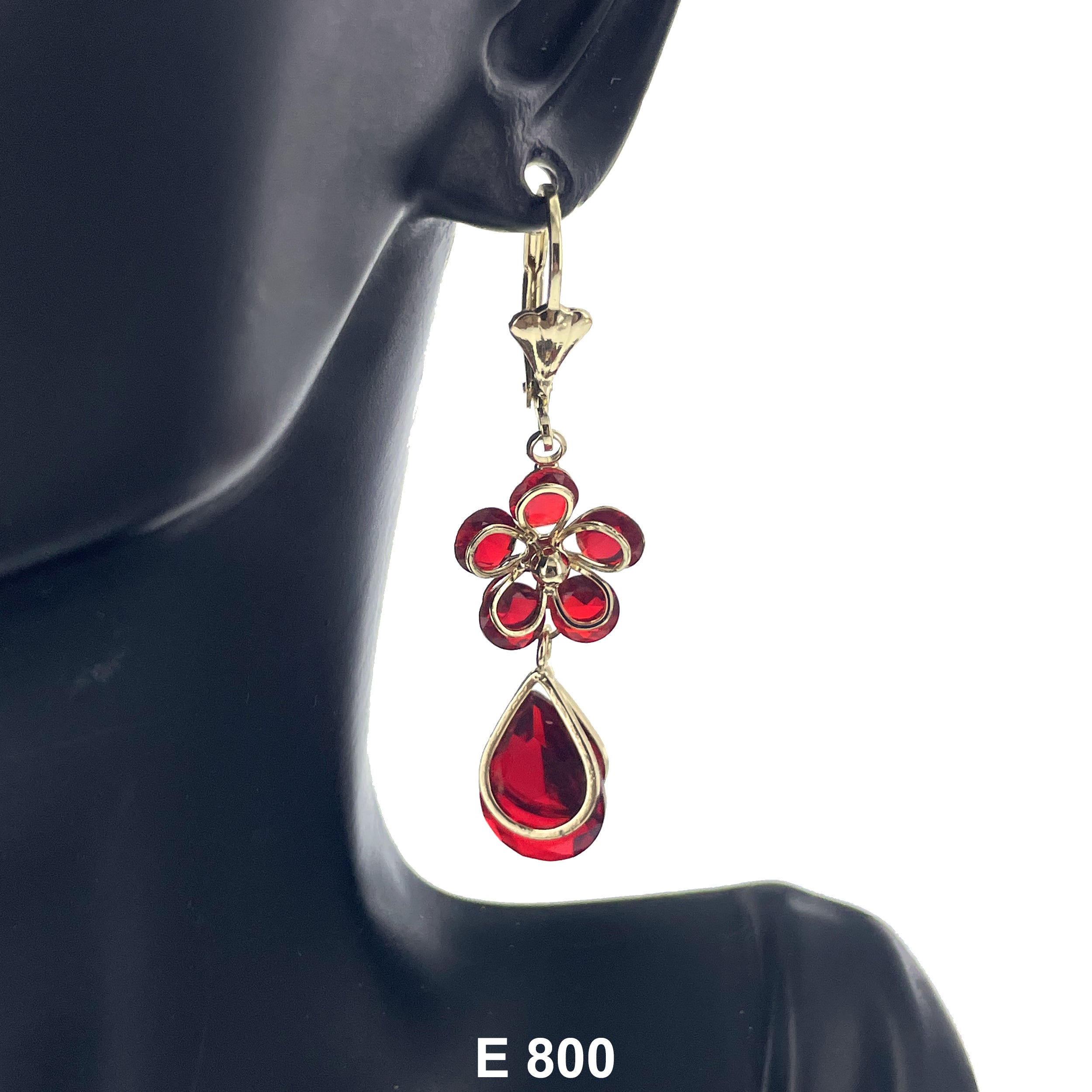 Duck Paw Flower Tears Of Joy Stoned Earring E 800