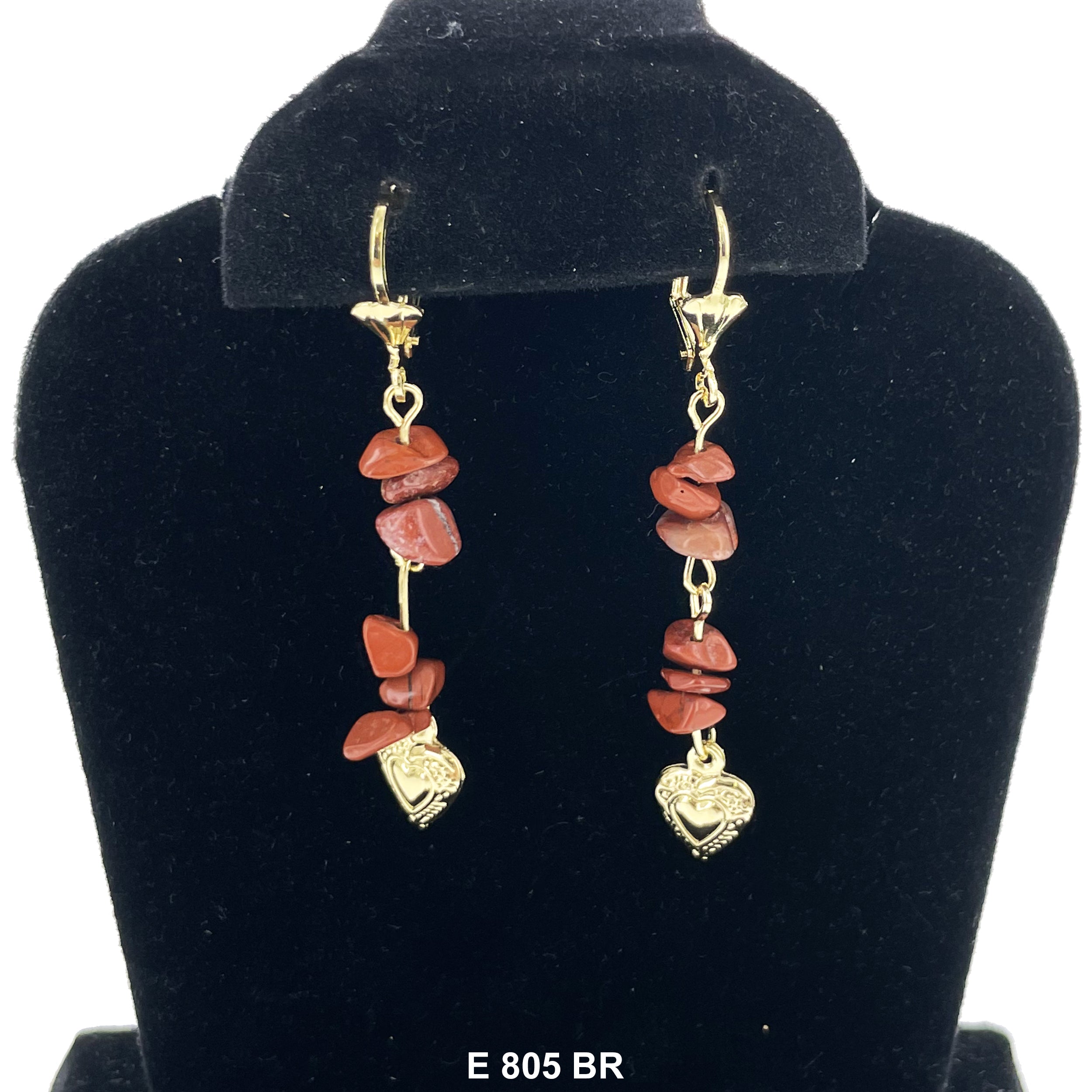 Duck Paw Natural Stone Hanging Earrings E 805 BR