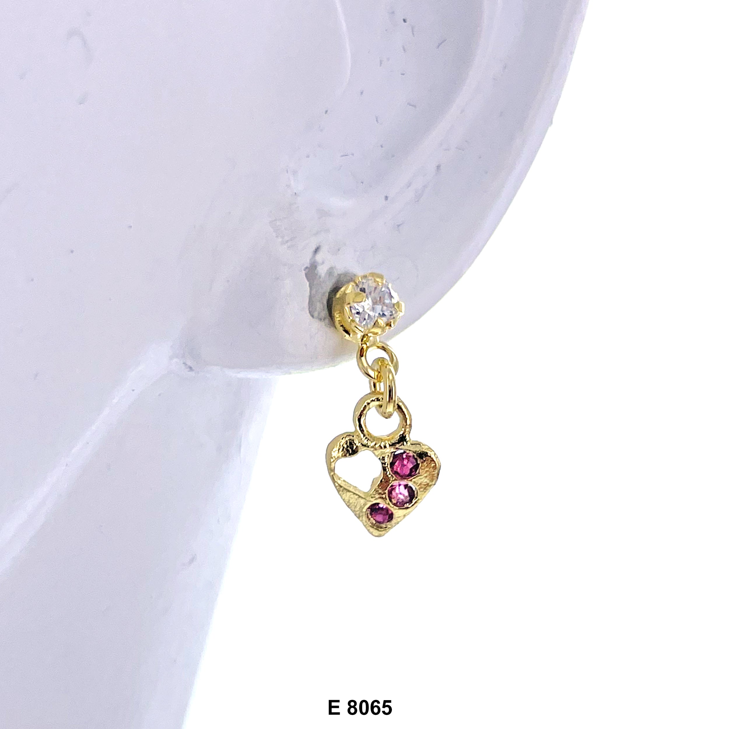 Heart Stud Earrings E 8065