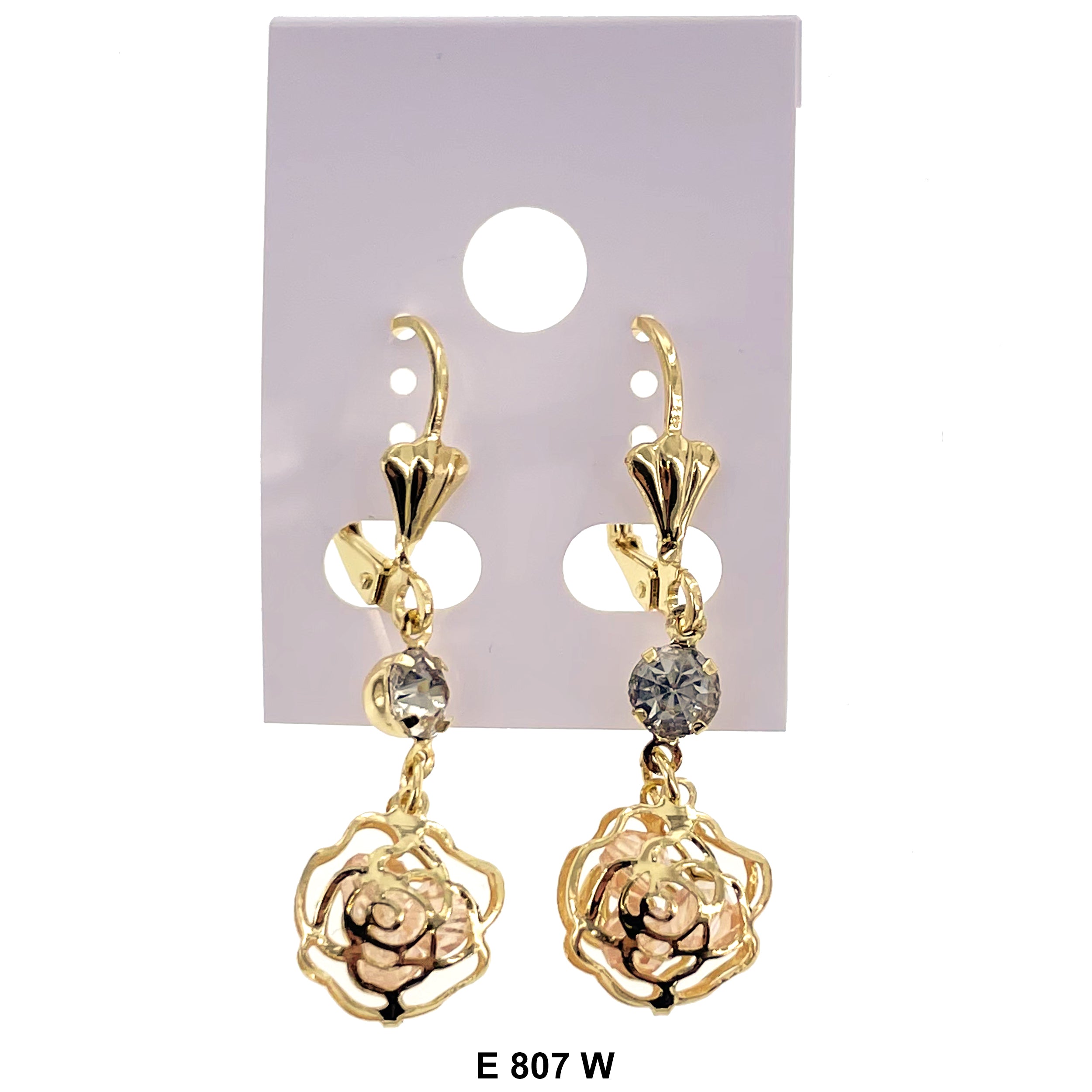 Duck Paw Flower Hanging Earrings E 807 P