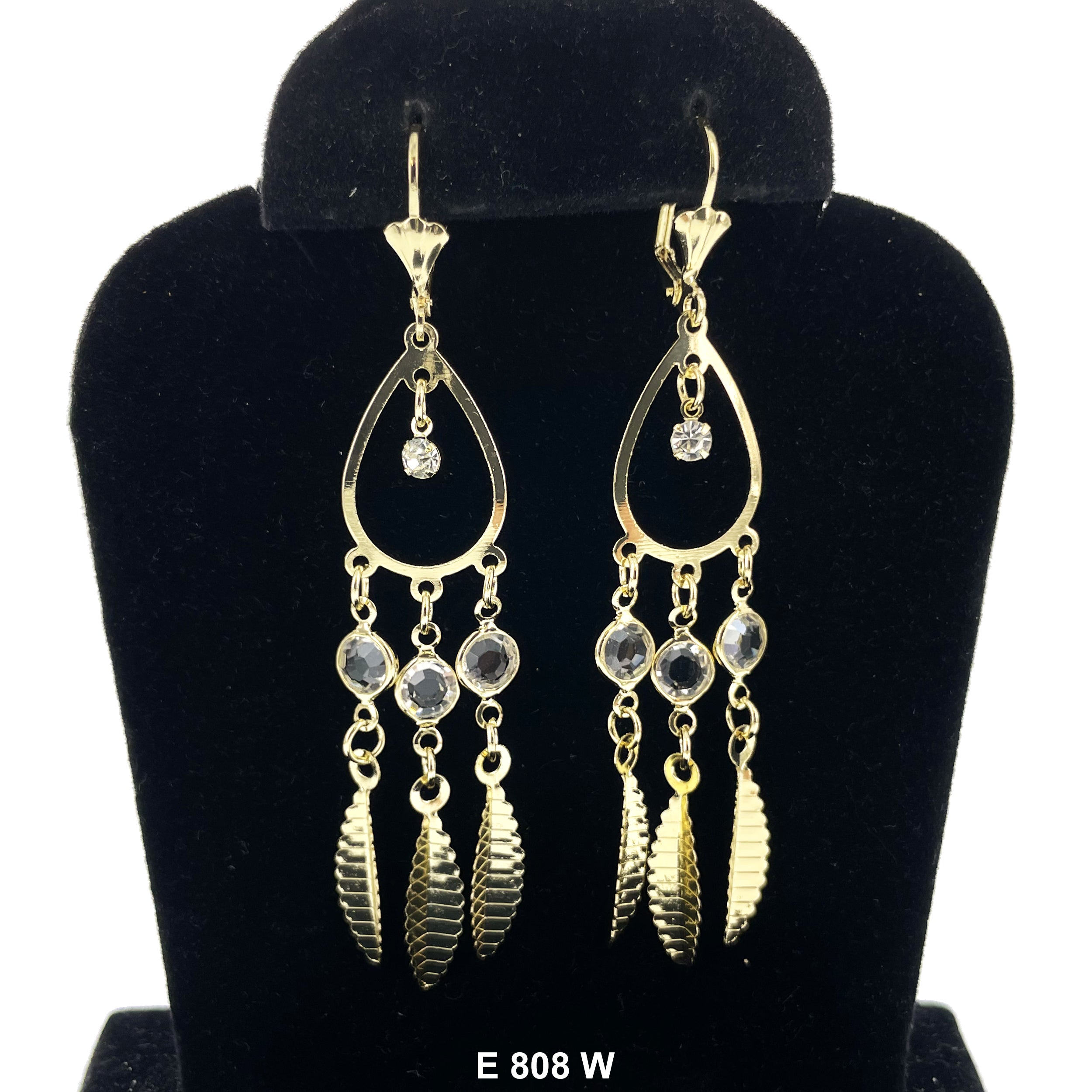 Duck Paw Leaf Hanging Earrings E 808 W