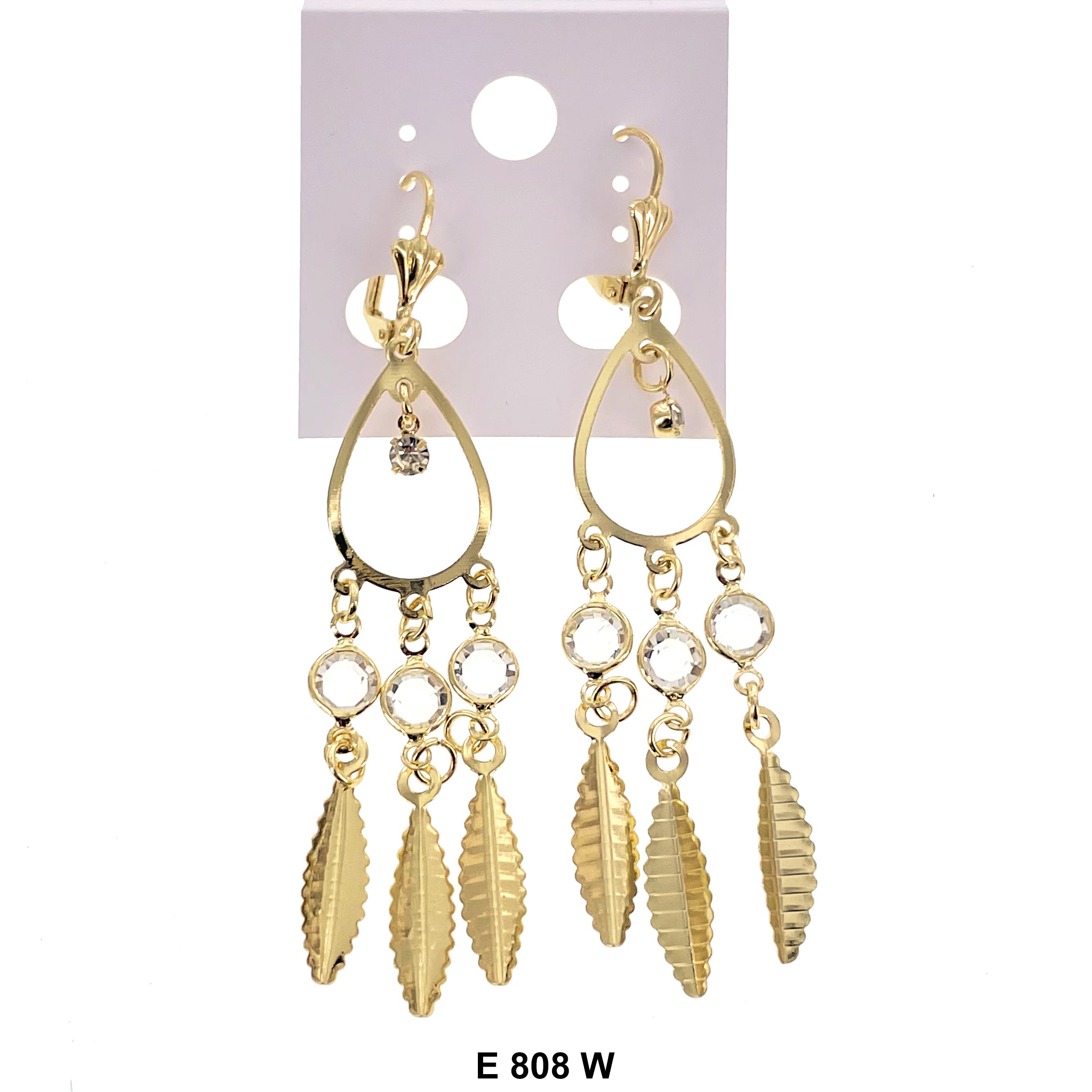 Duck Paw Leaf Hanging Earrings E 808 W