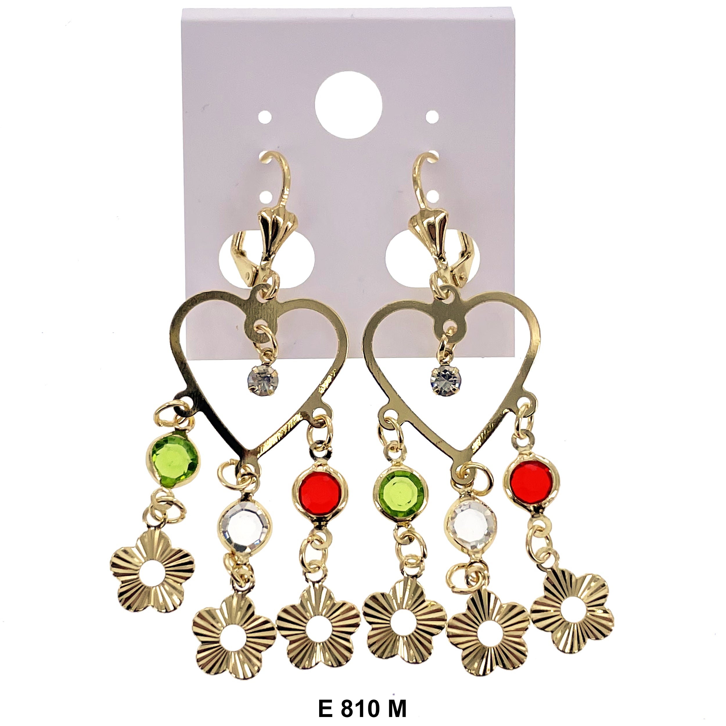 Duck Paw Heart Flower Hanging Earrings E 810 M