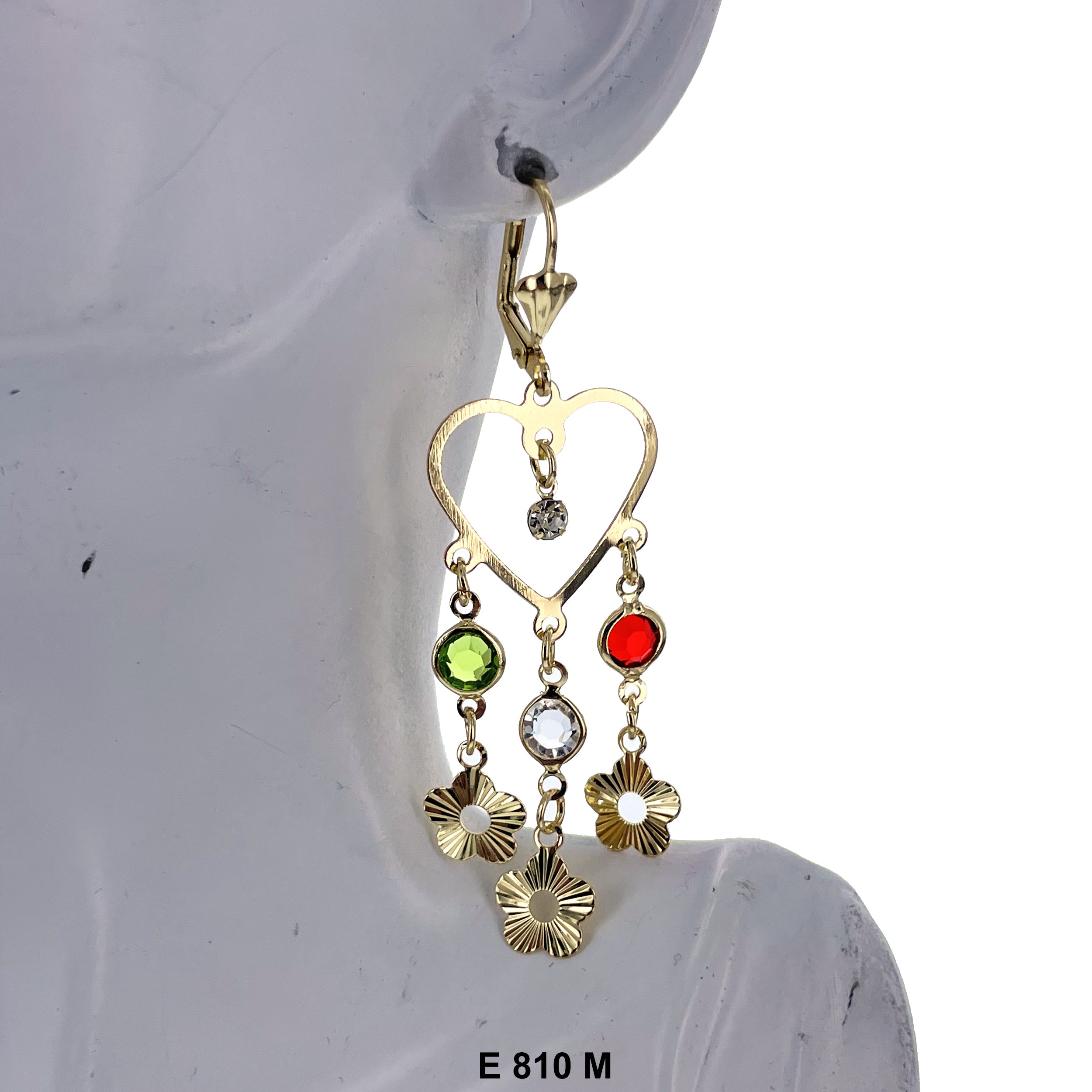 Duck Paw Heart Flower Hanging Earrings E 810 M