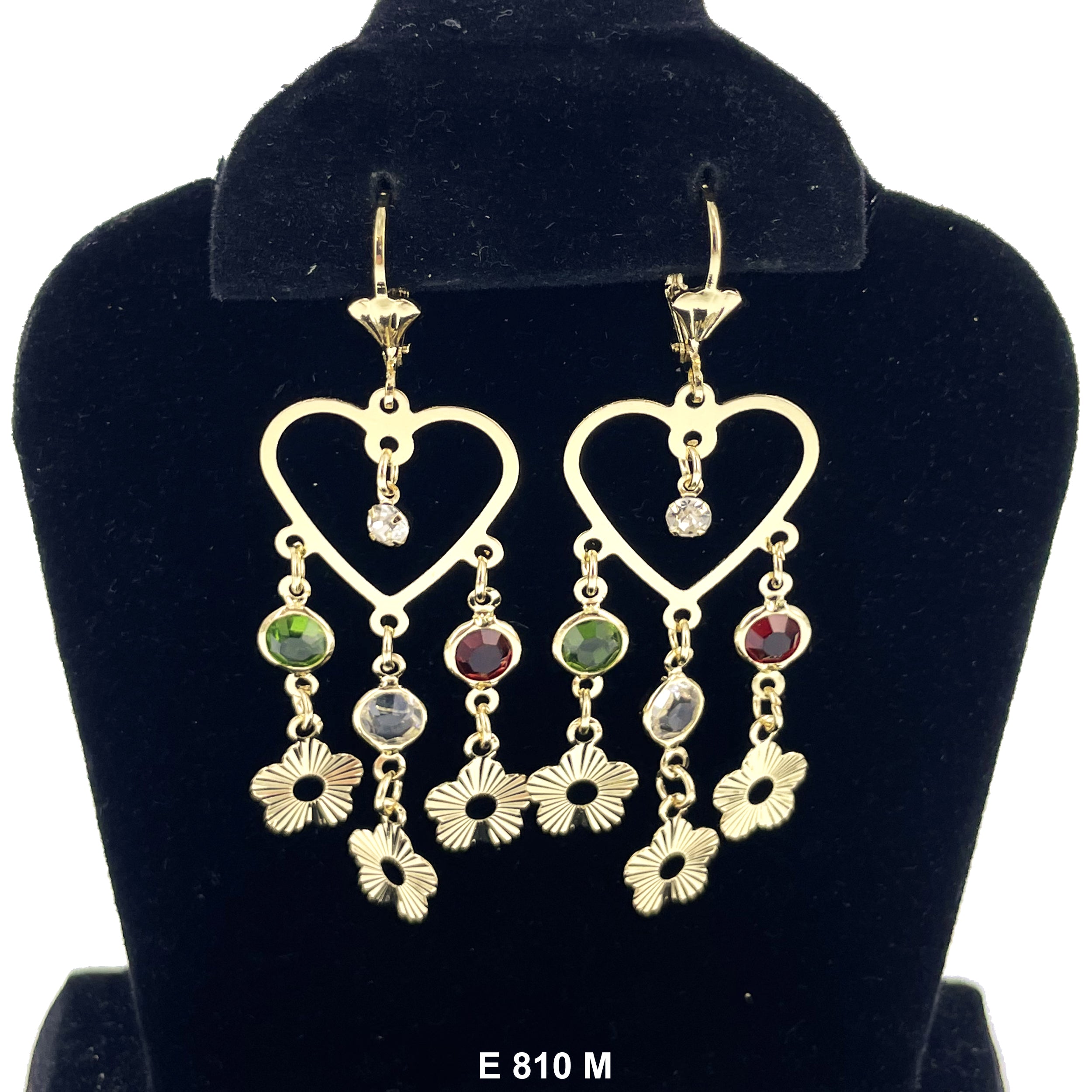 Duck Paw Heart Flower Hanging Earrings E 810 M