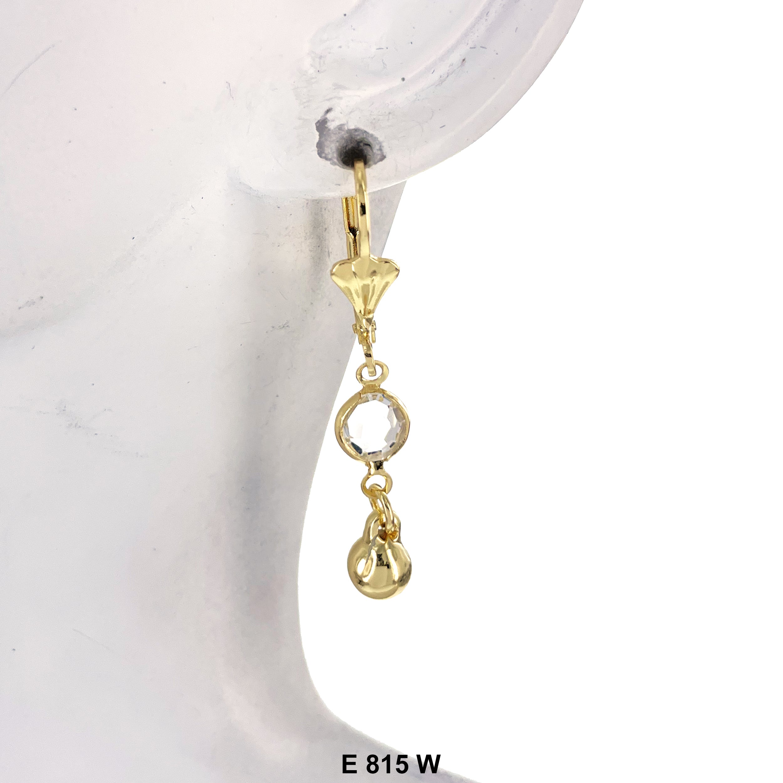 Duck Paw Ball Stone Hanging Earrings E 815 W