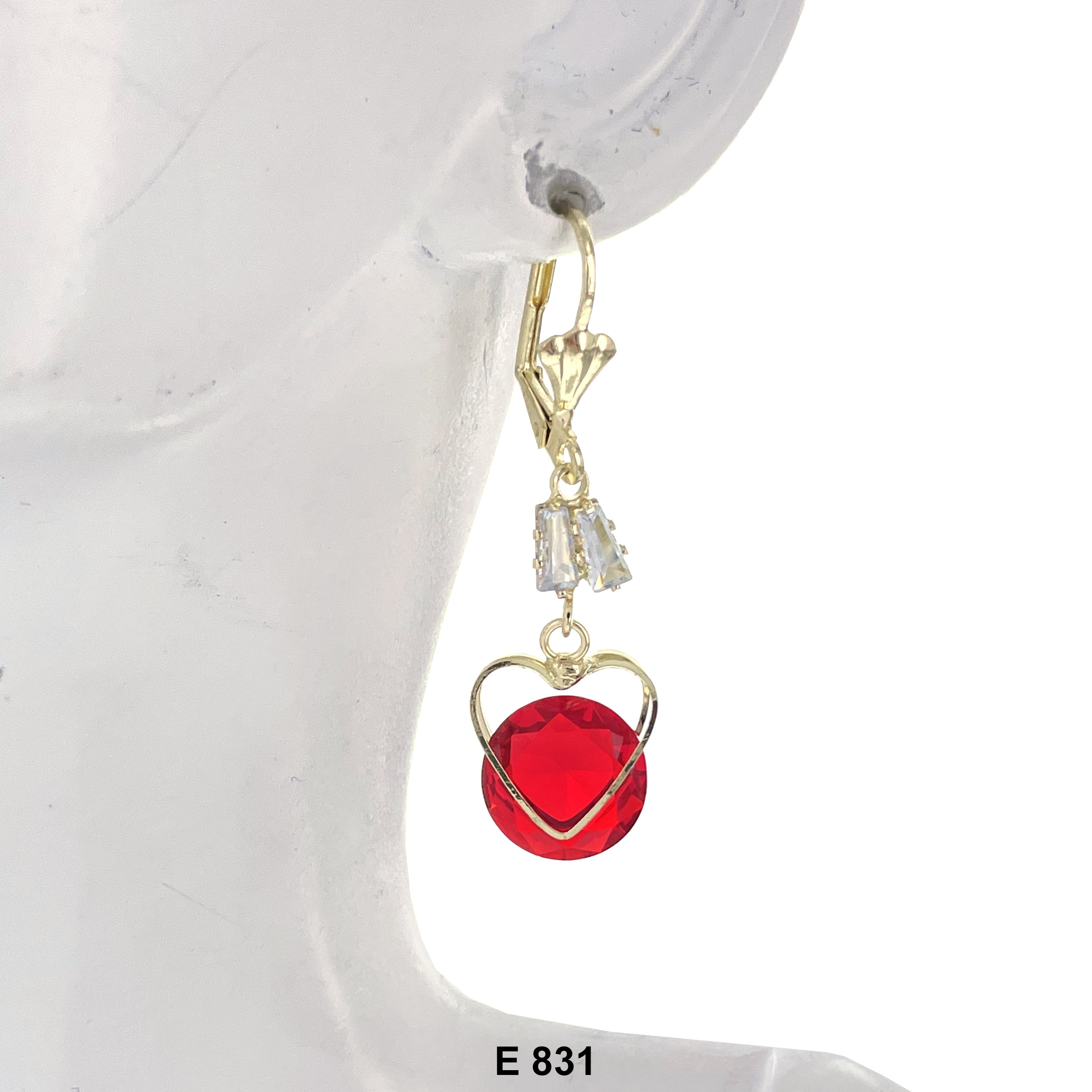 Duck Paw Heart Stoned Earring E 831