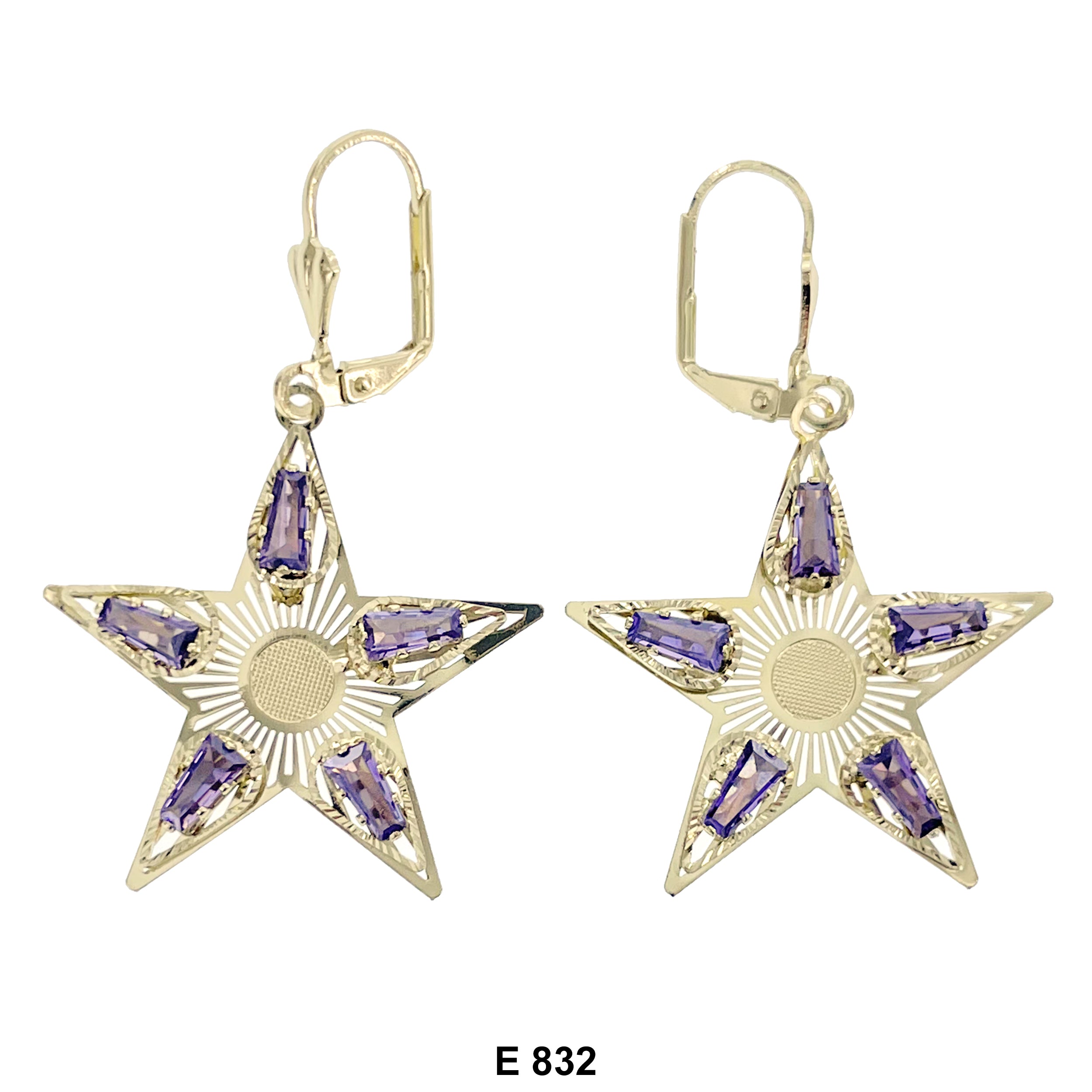 Duck Paw Big Star Stoned Earring E 832