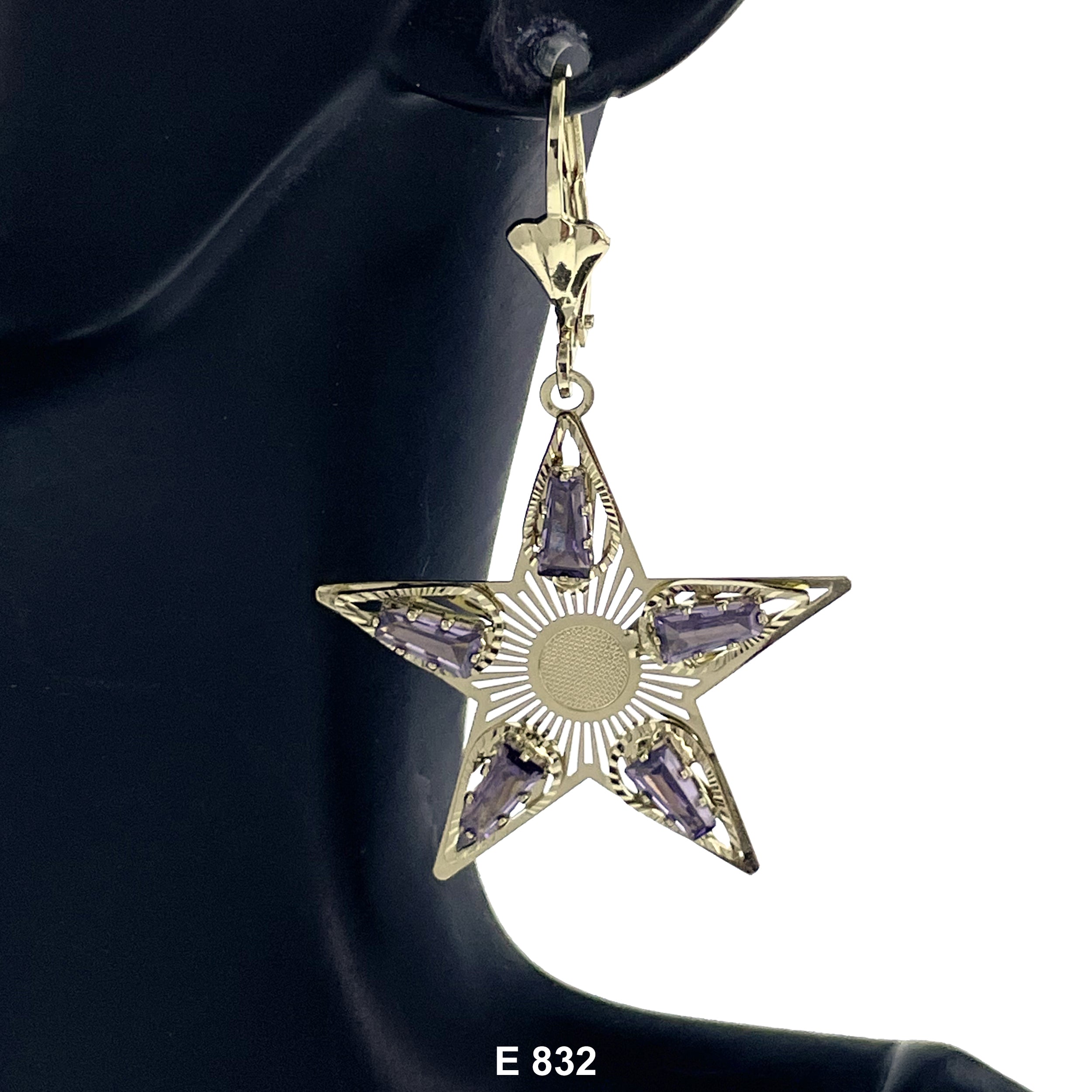 Duck Paw Big Star Stoned Earring E 832