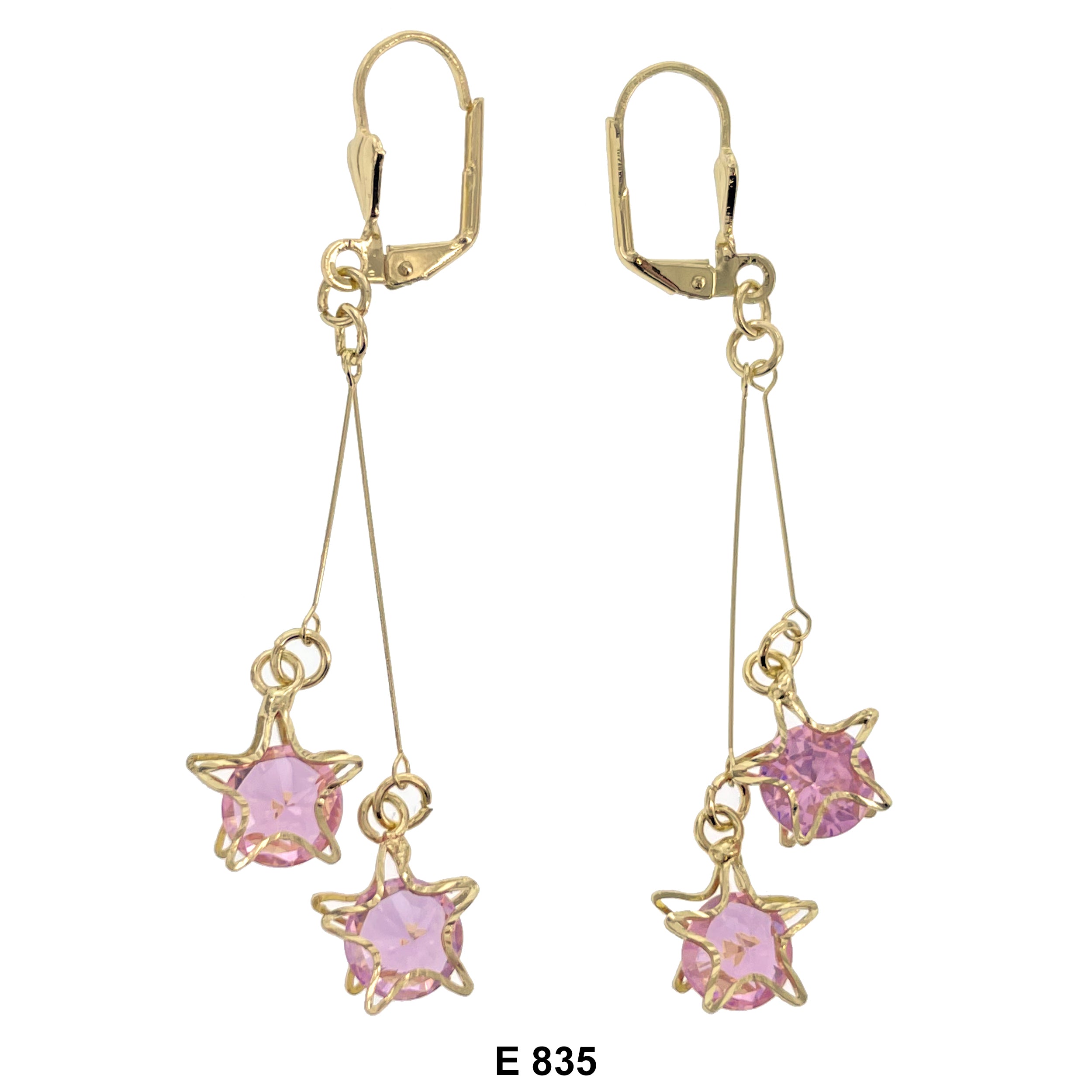 Duck Paw Hanging Star Stoned Earring E 835