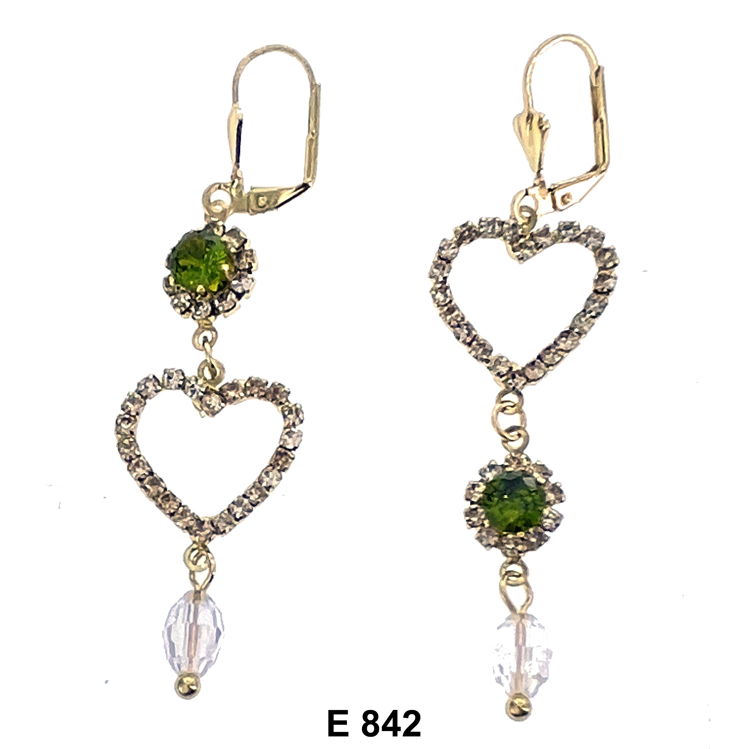 Duck Paw Heart Full Stoned Earring E 842