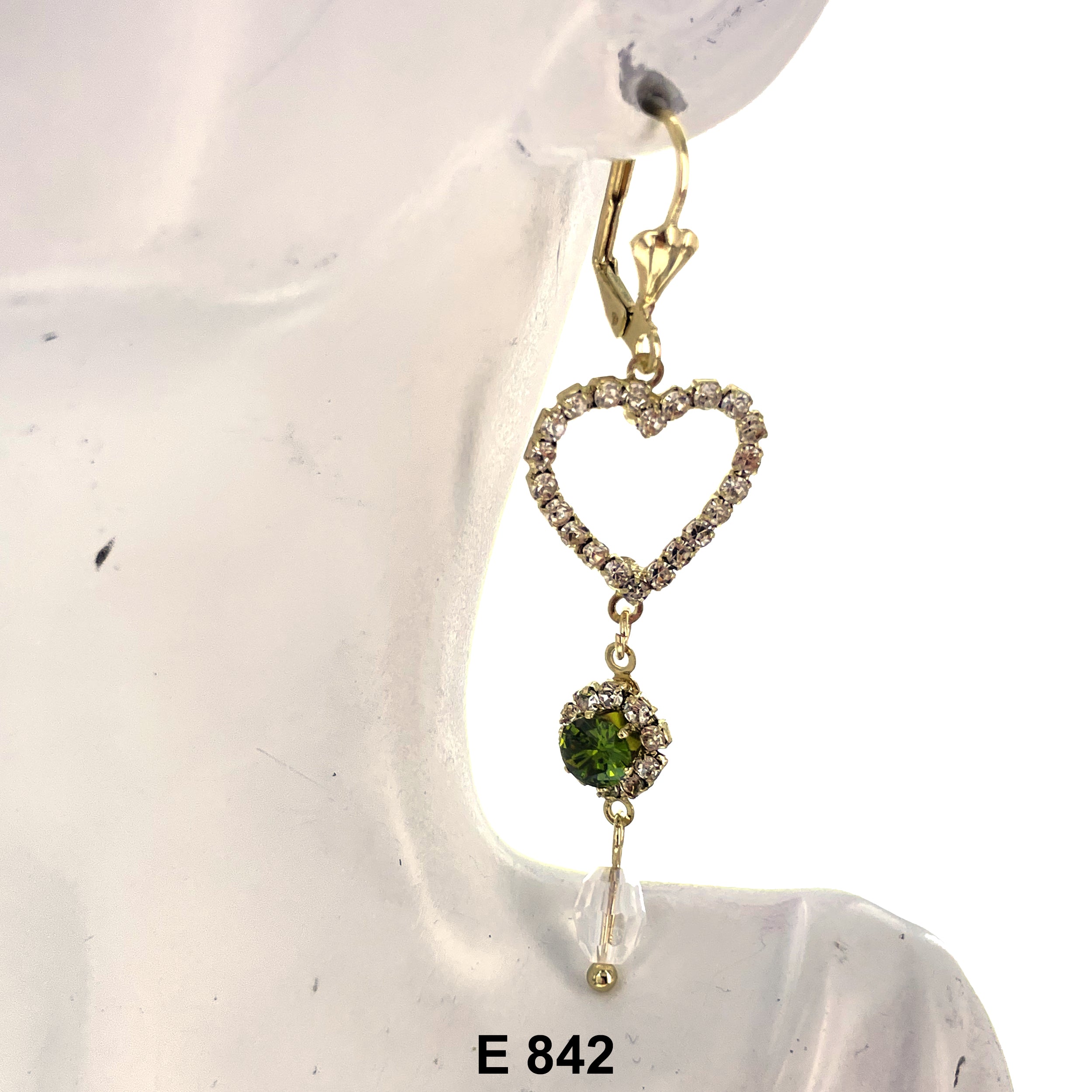 Duck Paw Heart Full Stoned Earring E 842