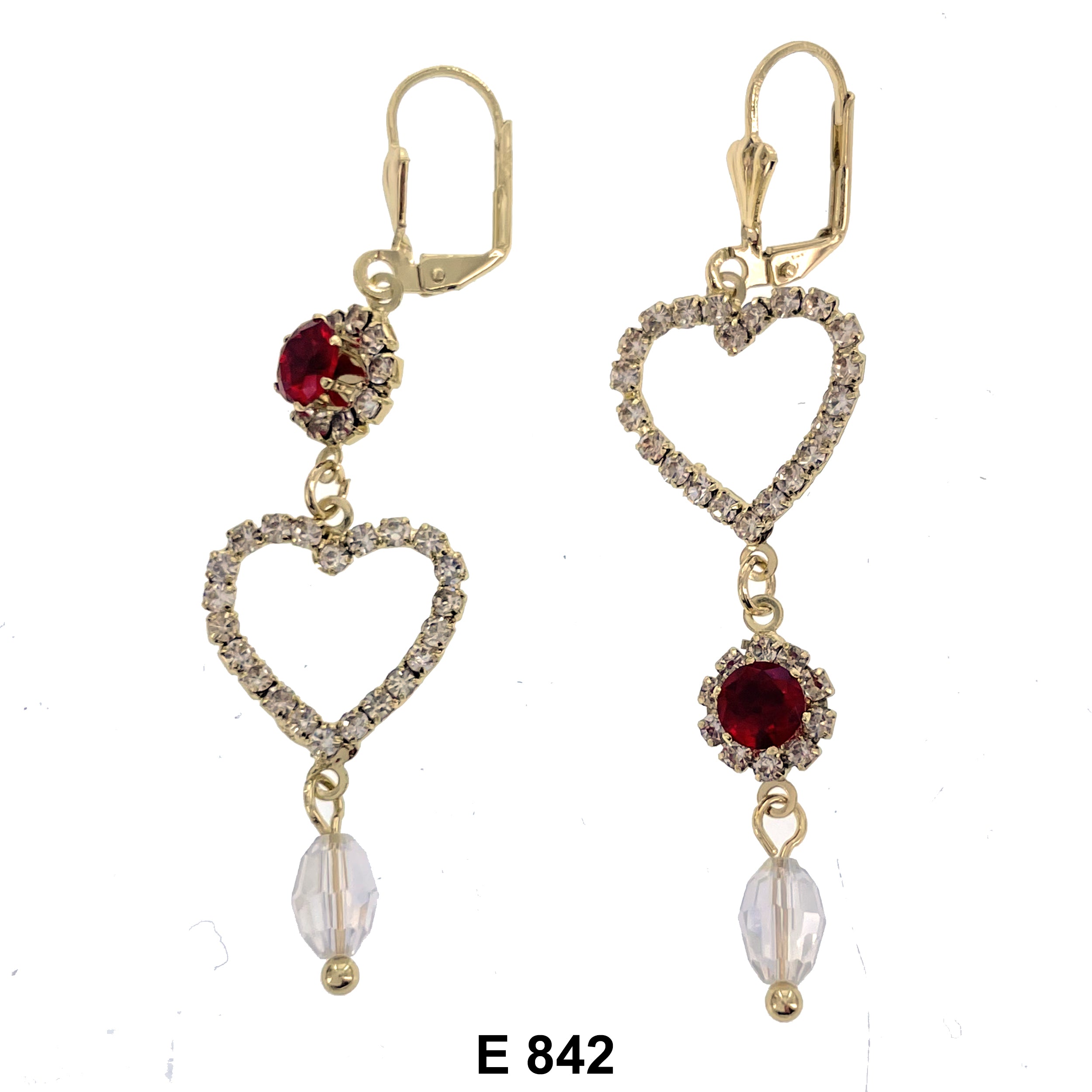 Duck Paw Heart Full Stoned Earring E 842