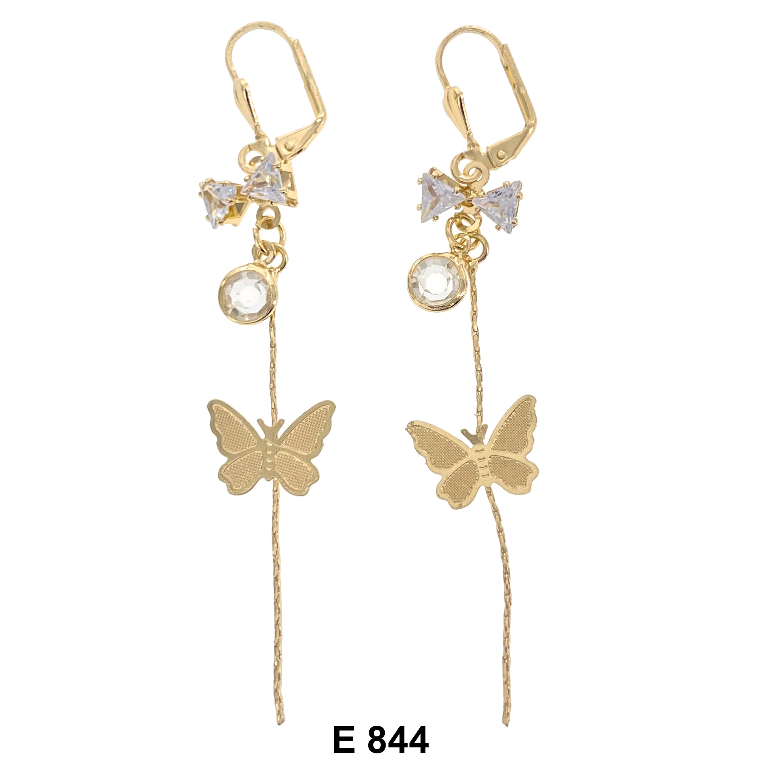 Duck Paw Butterfly Bow Tie Stoned Earring E 844