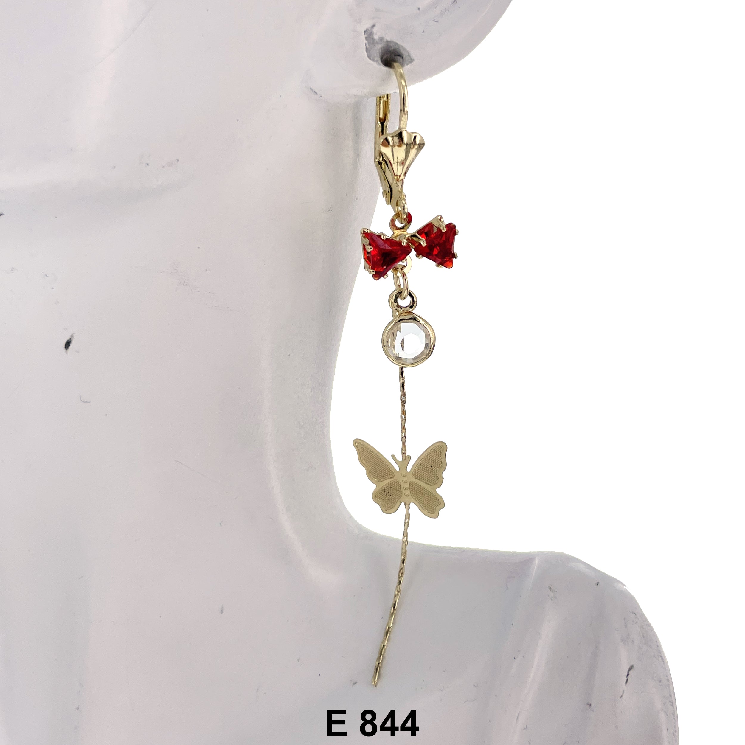 Duck Paw Butterfly Bow Tie Stoned Earring E 844