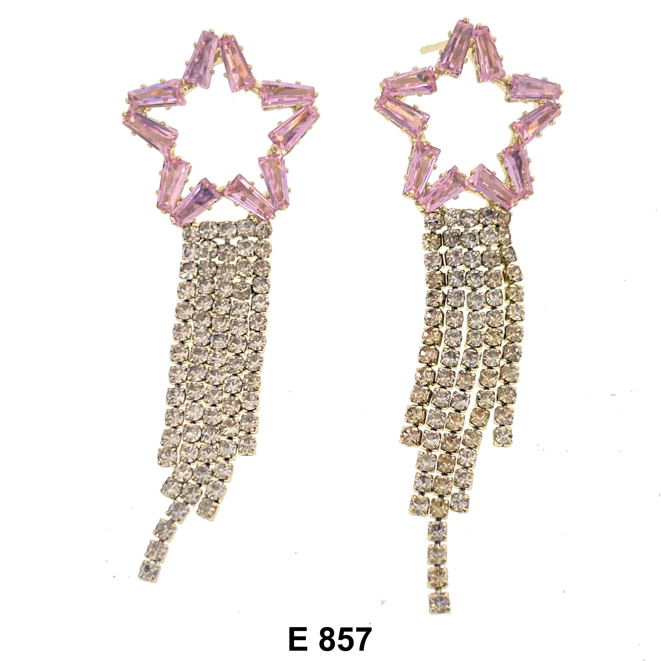 Star Tassel Drop Stud Earring E 857
