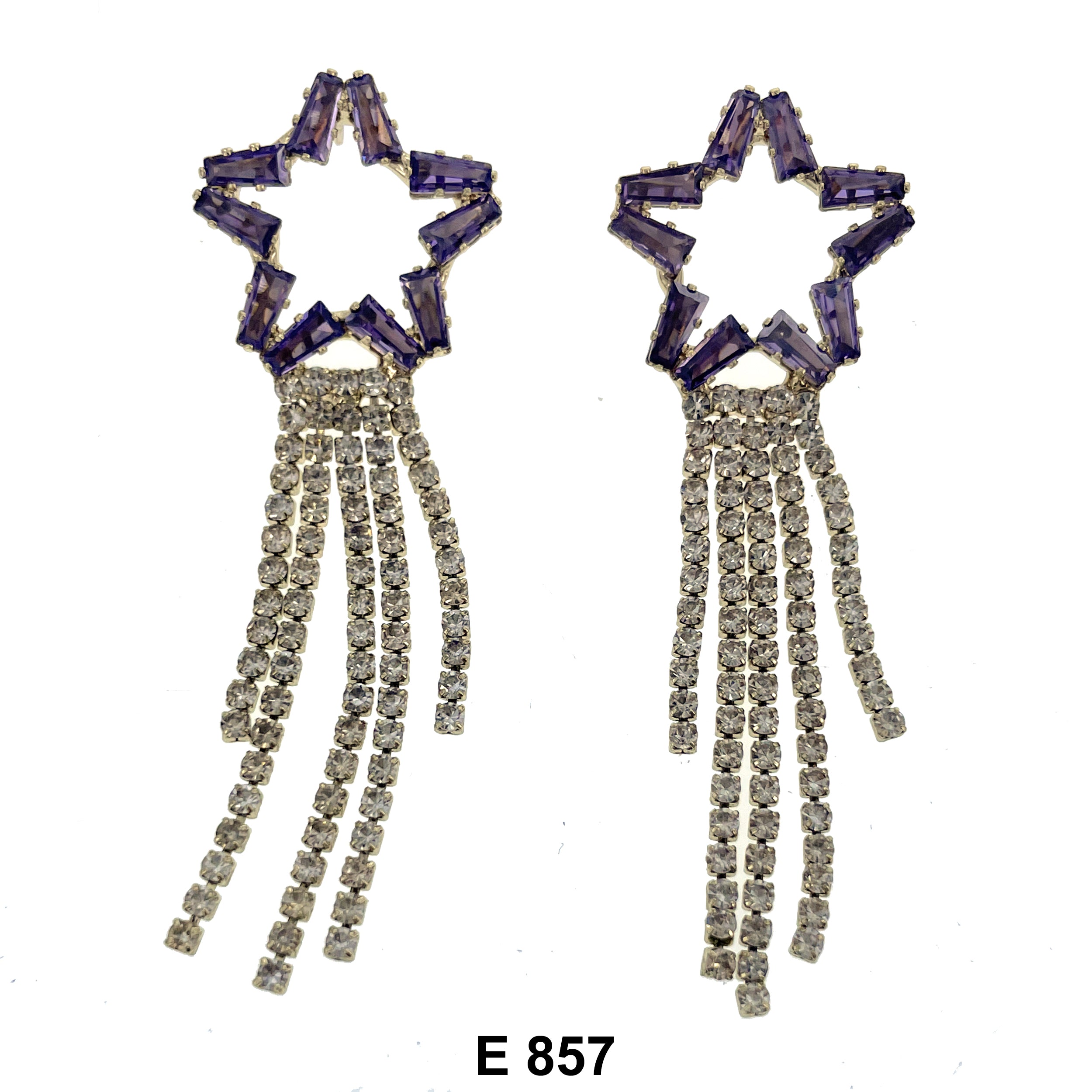 Star Tassel Drop Stud Earring E 857