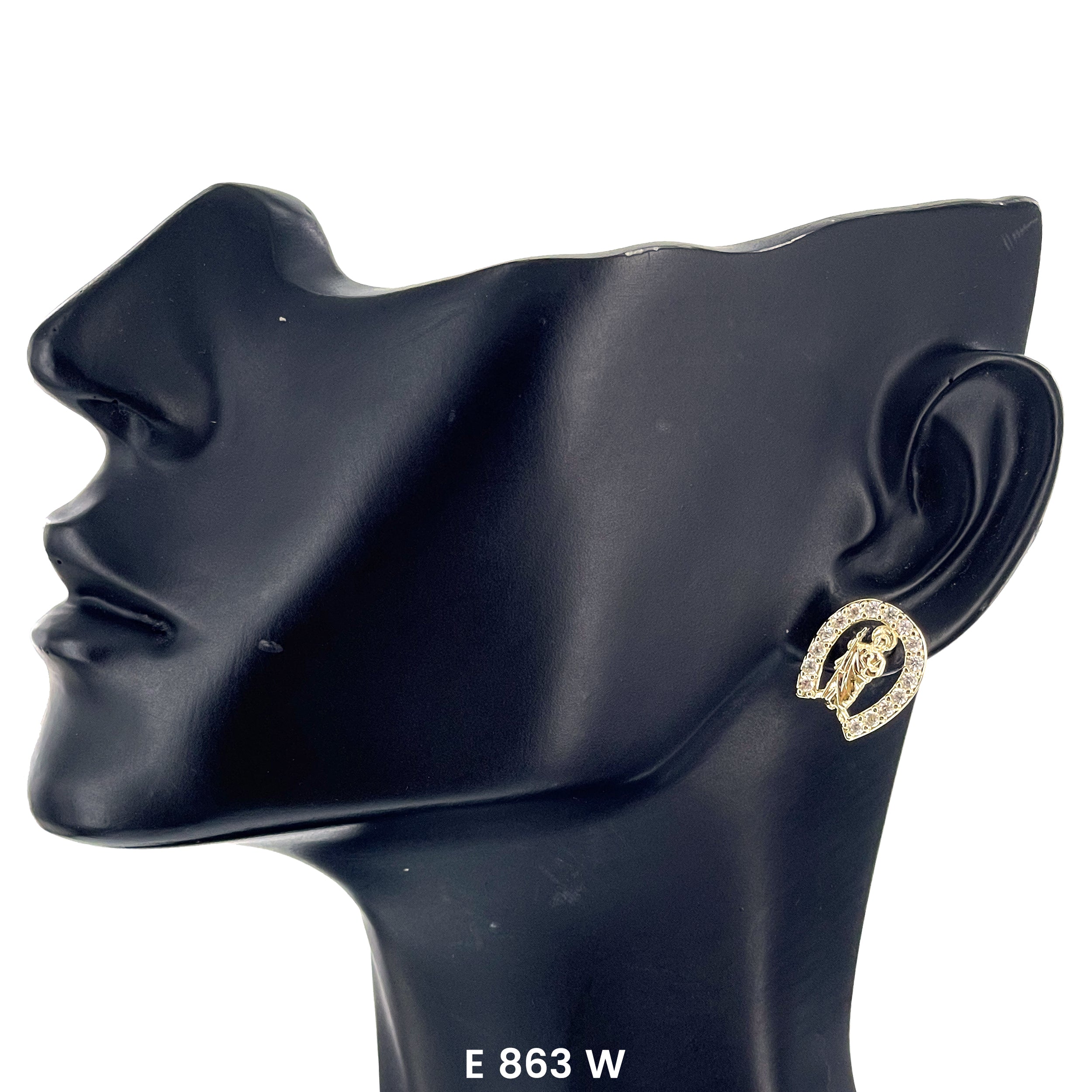 San Judas Horseshoe Stud Earrings E 863 W