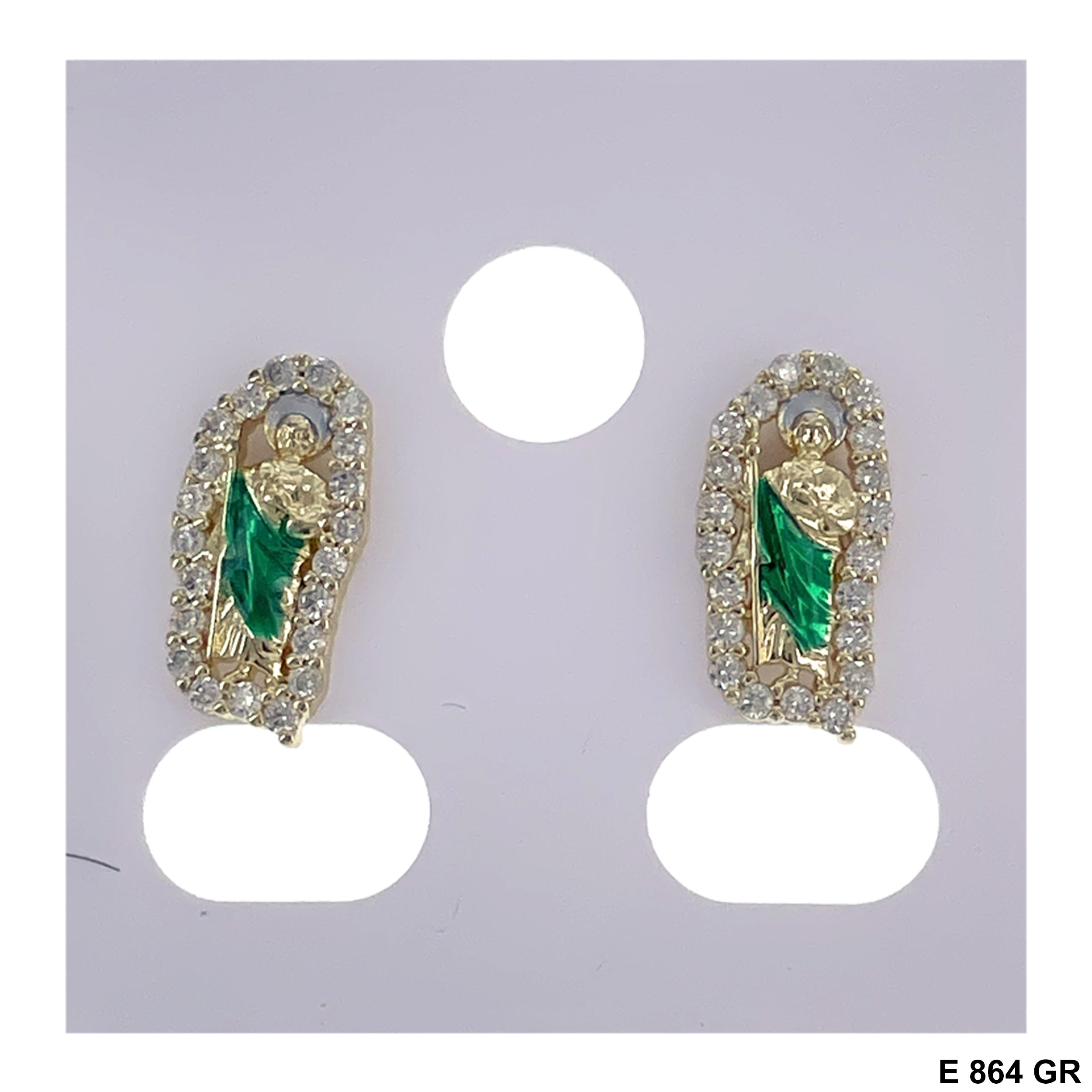 San Judas Oval Stud Earring E 864 GR