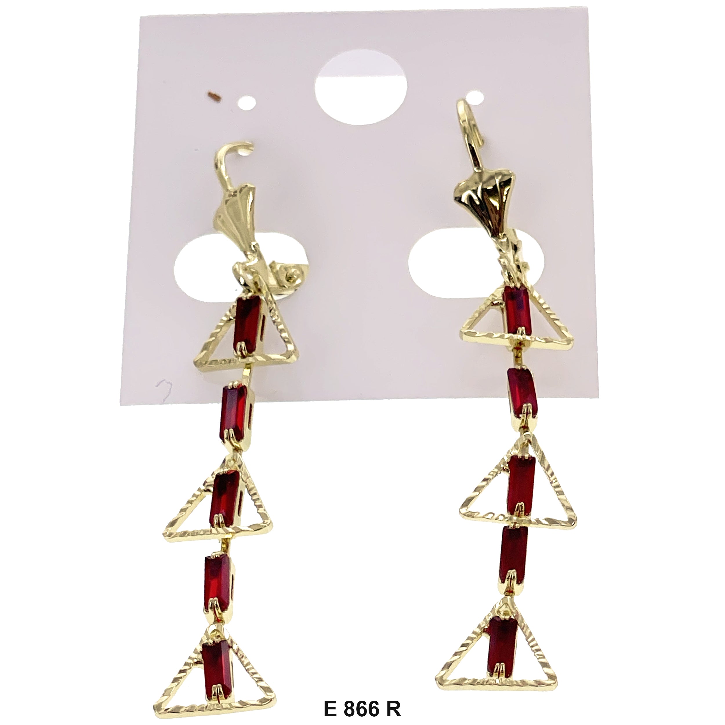 Duck Paw Linear Drop Dangle Earrings E 866 R