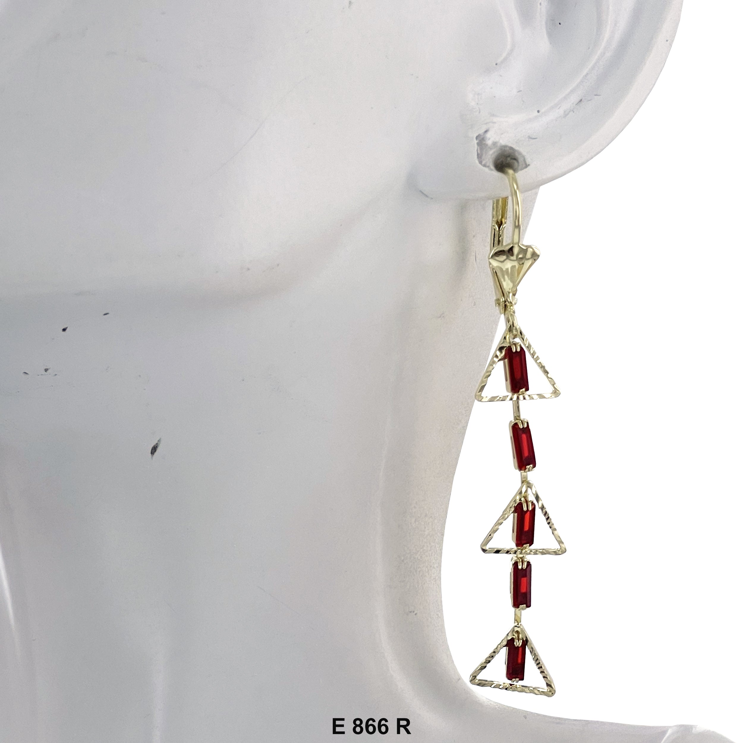 Duck Paw Linear Drop Dangle Earrings E 866 R