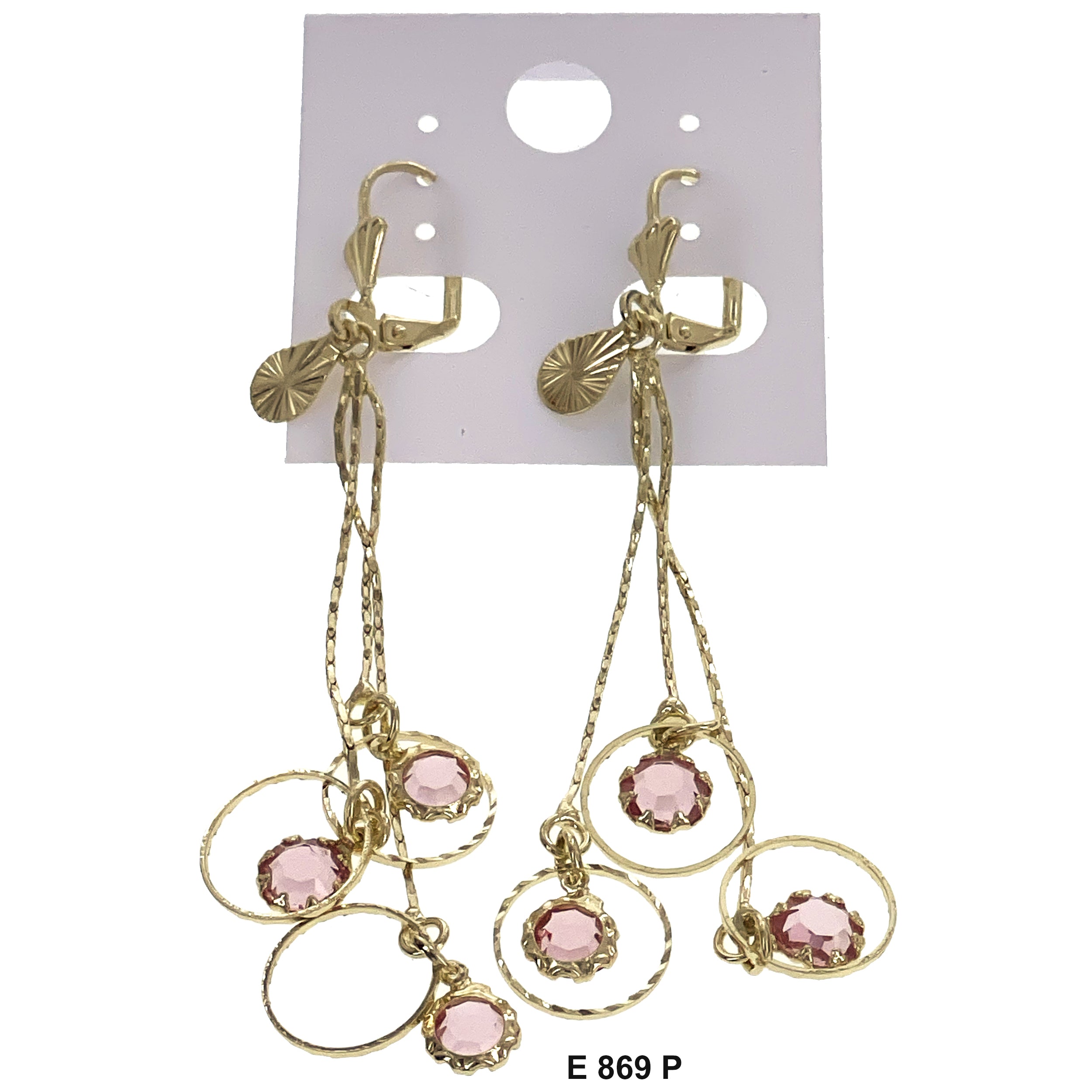 Duck Paw Triple Rings Dangling Earrings E 869 P