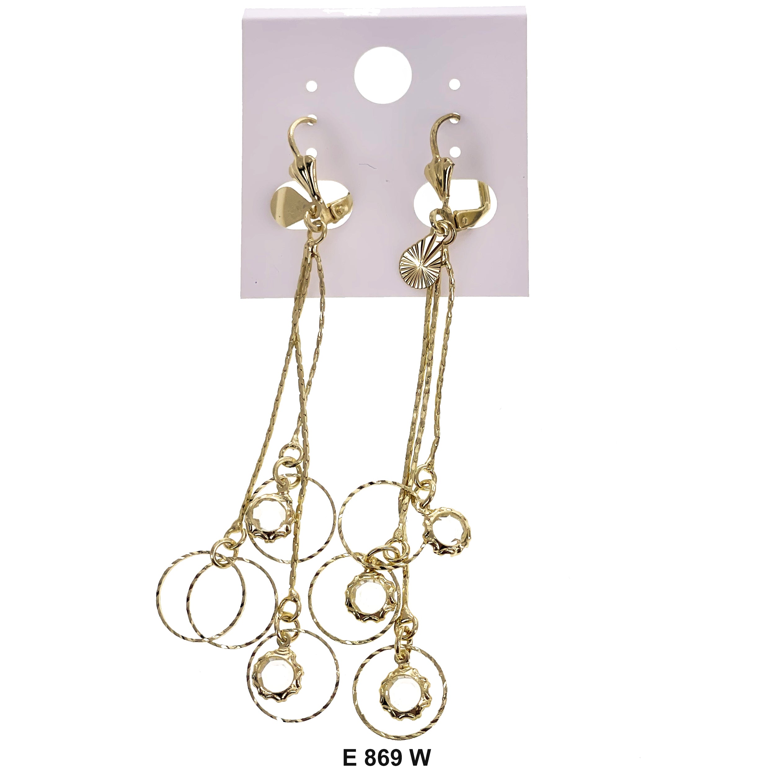 Duck Paw Triple Rings Dangling Earrings E 869 W