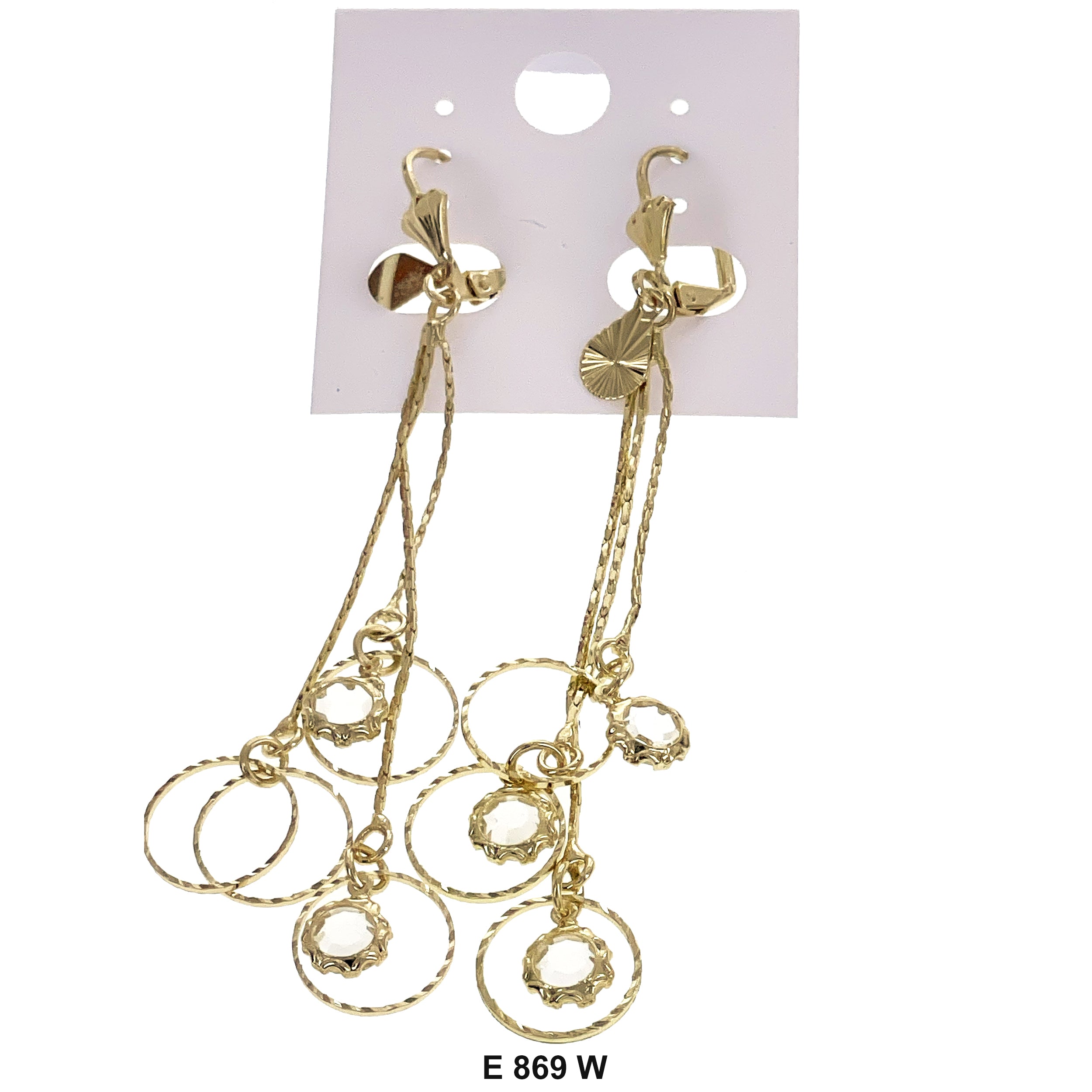 Duck Paw Triple Rings Dangling Earrings E 869 W