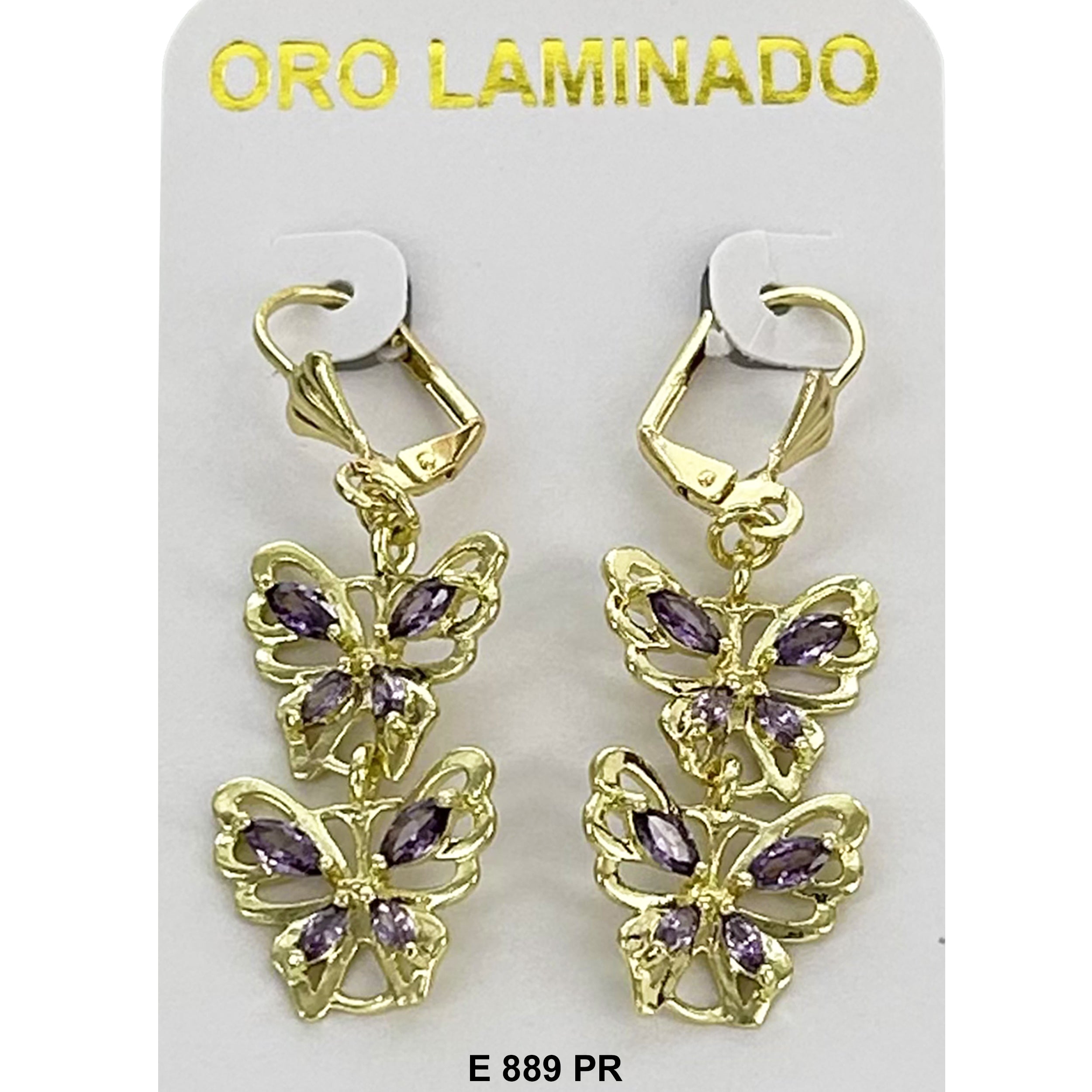 Duck Paw CZ Butterfly Earring E 889 PR