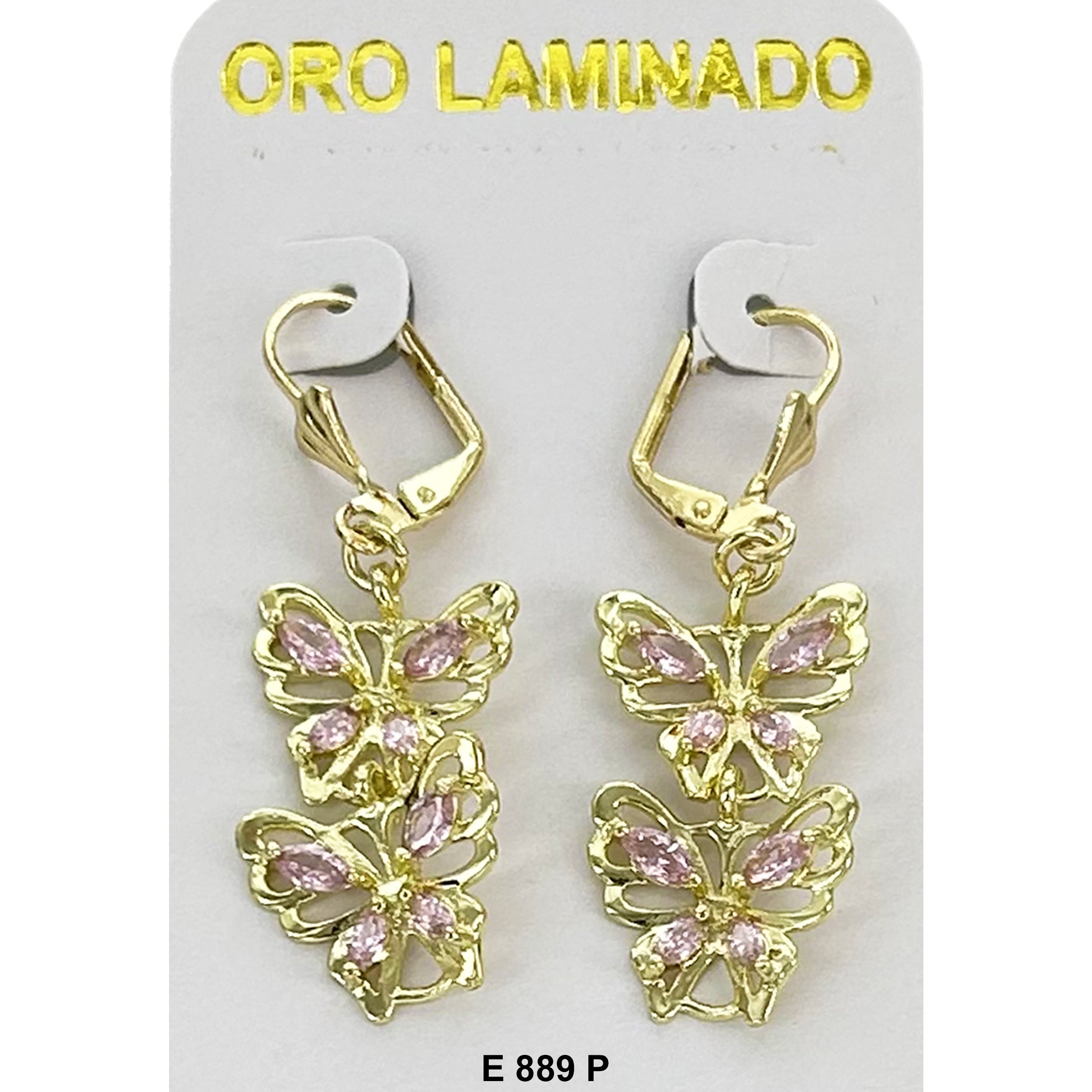 Duck Paw CZ Butterfly Earring E 889 P