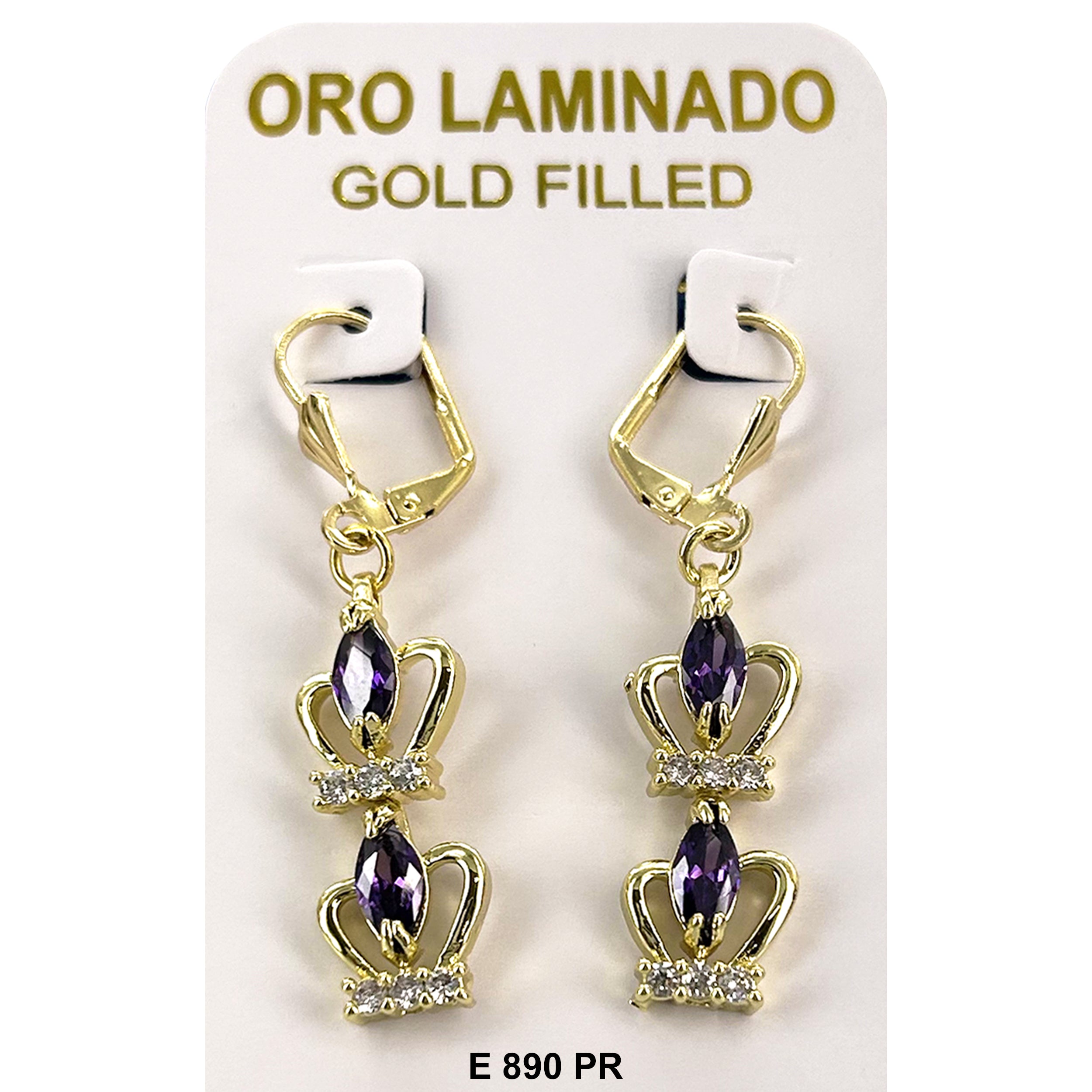 Duck Paw CZ Queens Crown Earring E 890 PR